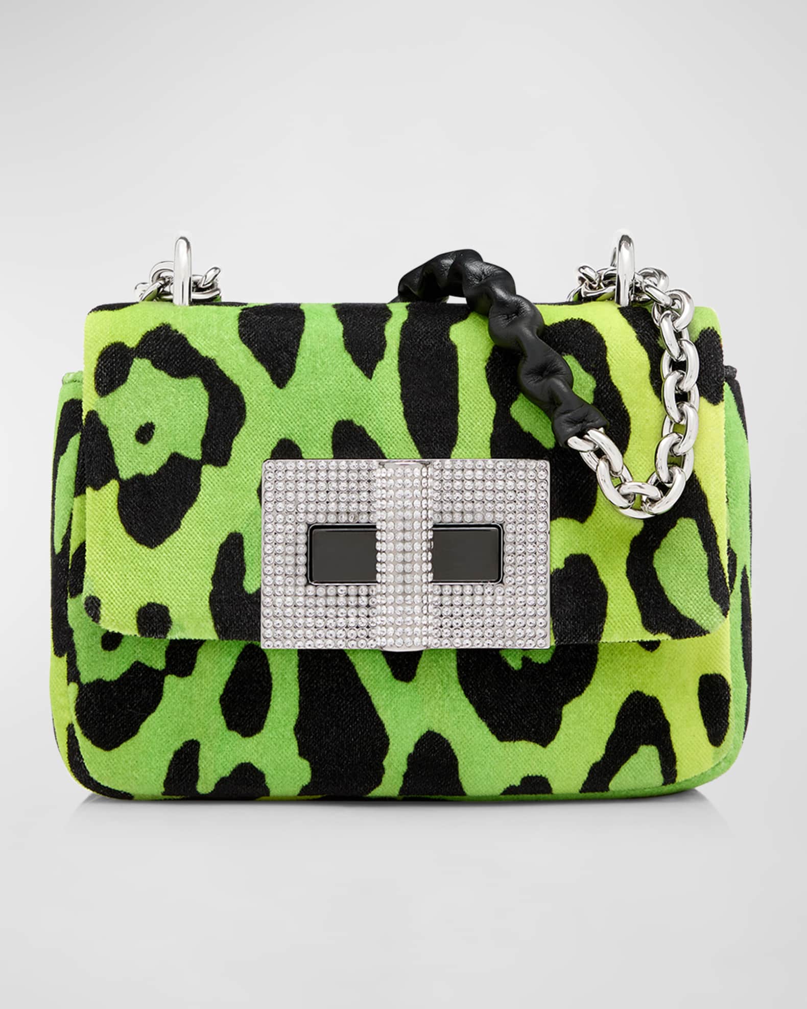 TOM FORD Natalia Mini Leopard Velvet Shoulder Bag | Neiman Marcus