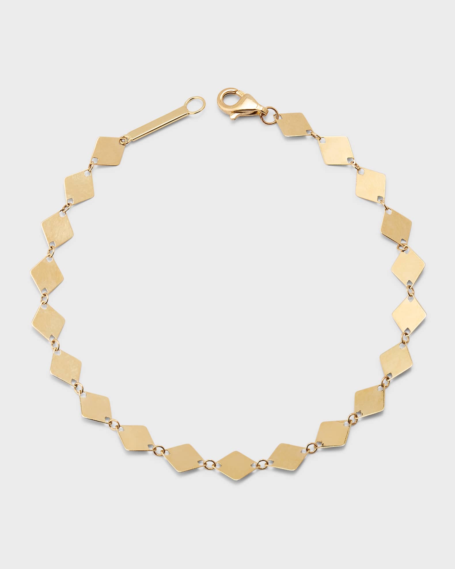 LANA 14K Yellow Gold Single Strand Laser Kite Chain Bracelet