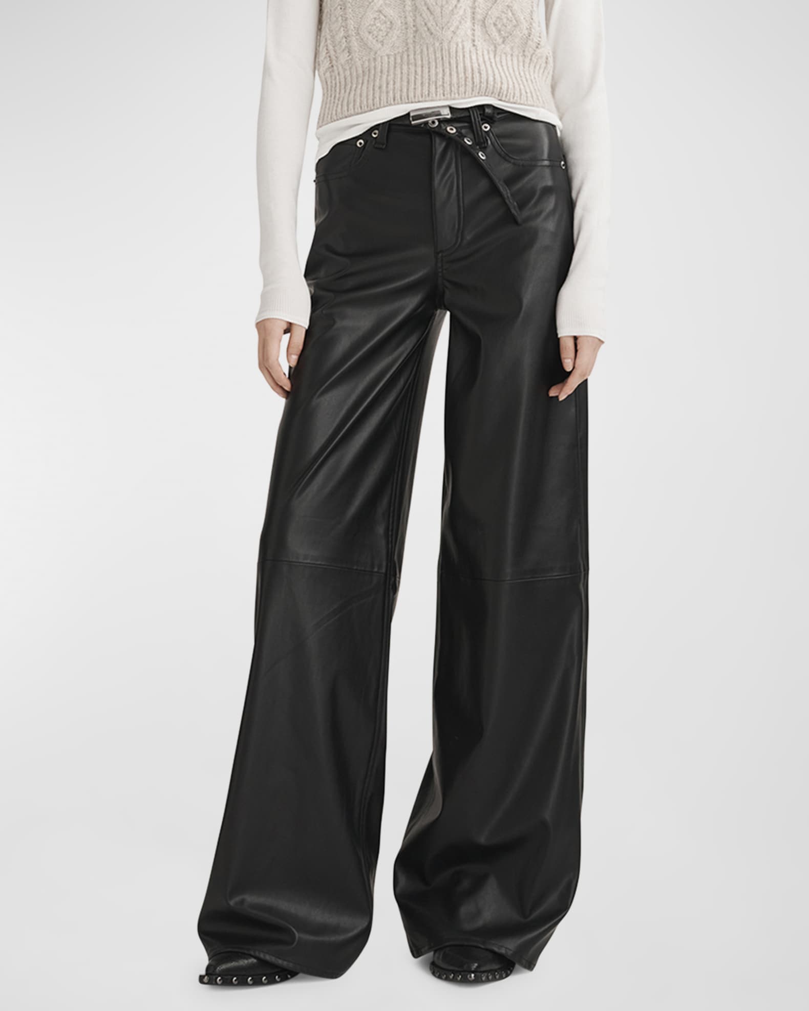 Rag & Bone Sofie FauxLeather WideLeg Pants Neiman Marcus
