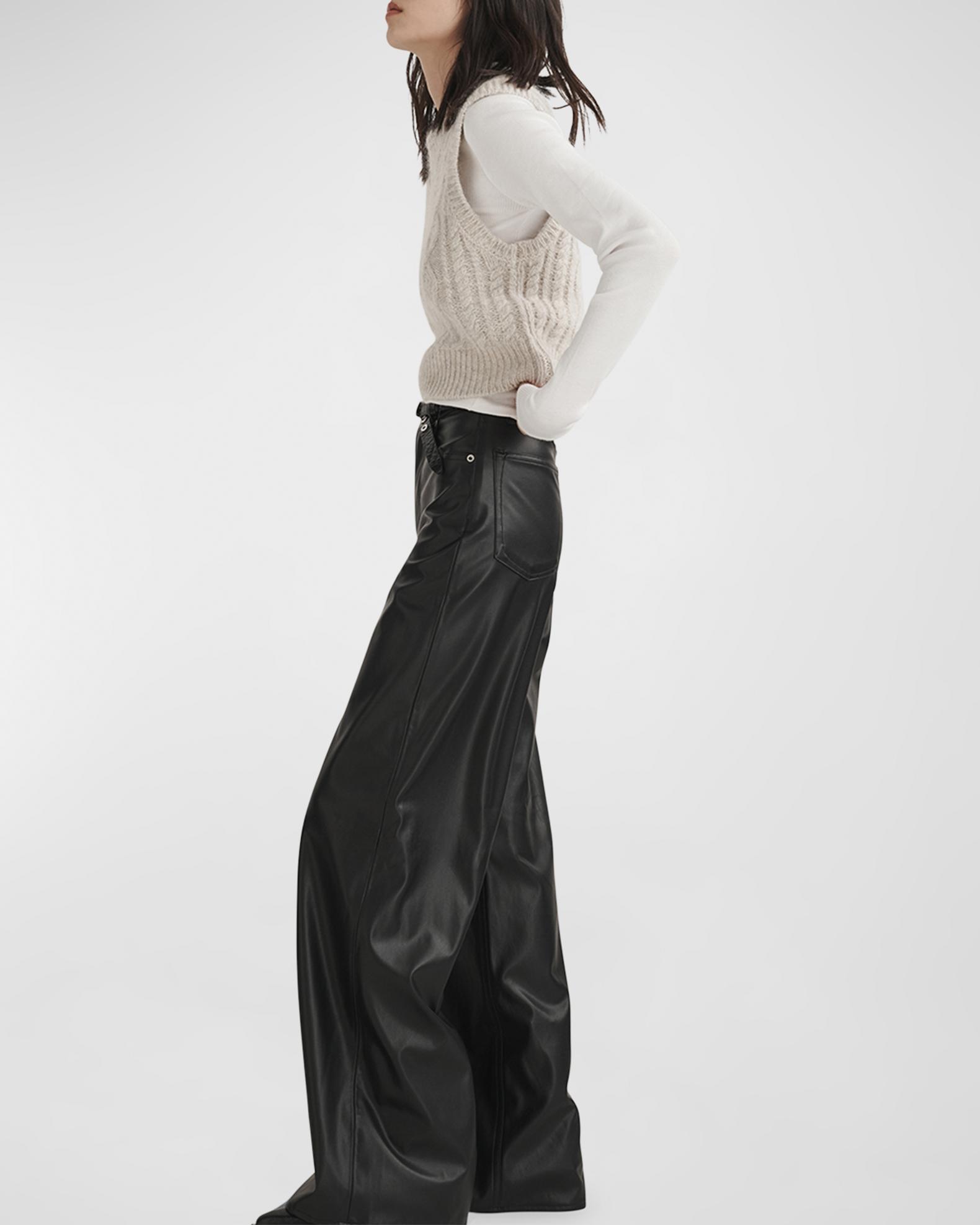 Rag & Bone Sofie Faux-Leather Wide-Leg Pants | Neiman Marcus