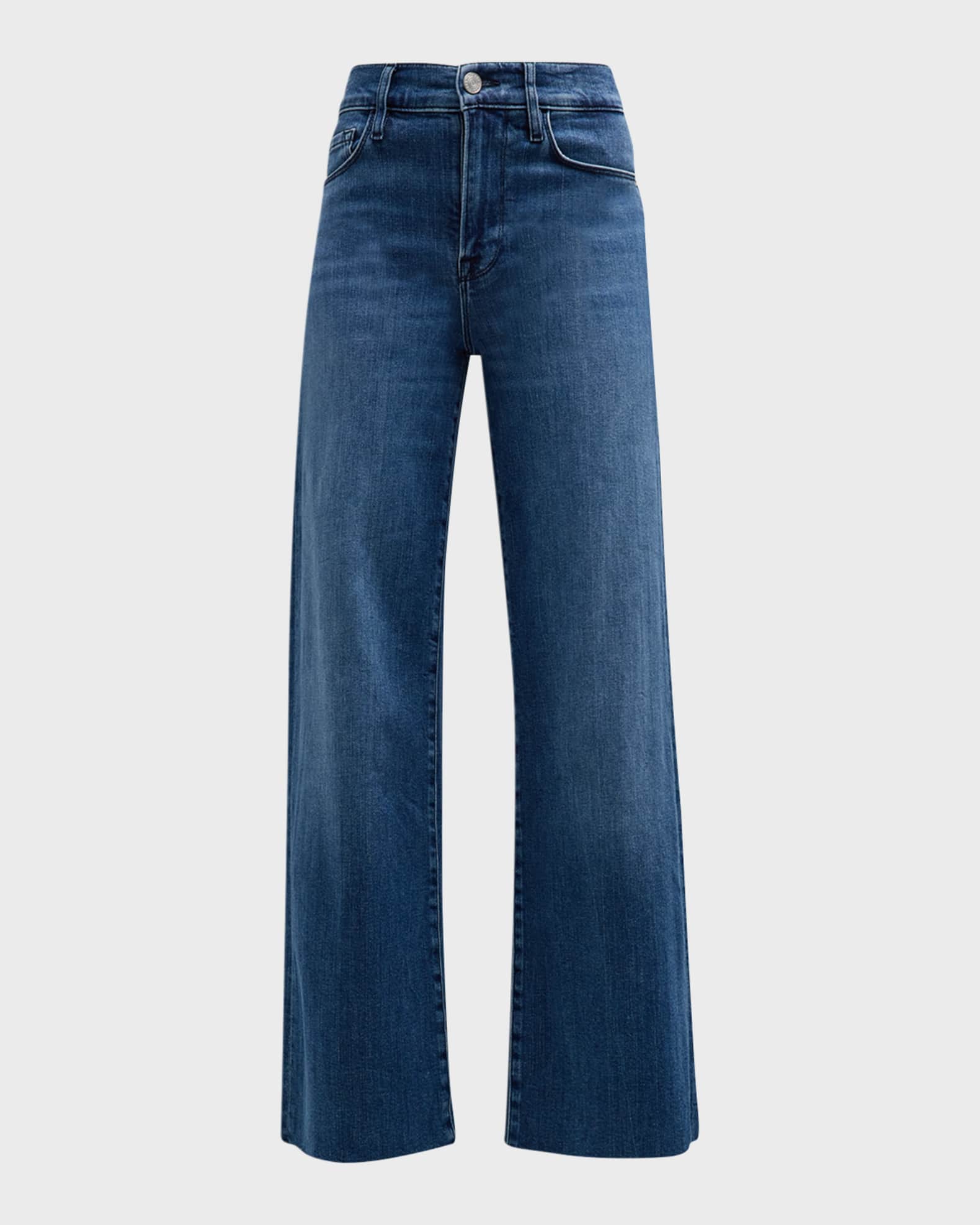 FRAME Le Slim Palazzo Raw After Cropped Jeans
