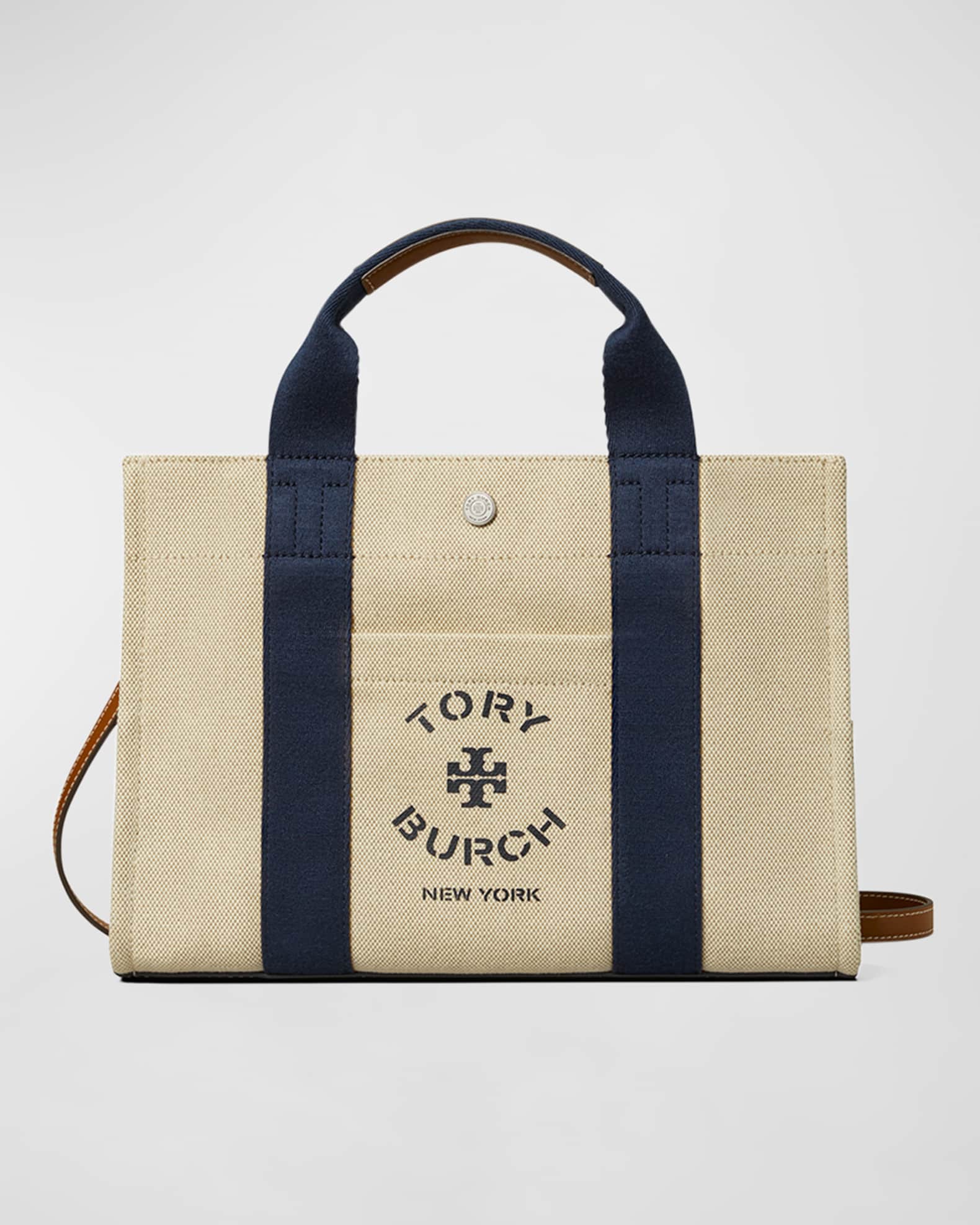 Tory burch canvas tote handbags best sale