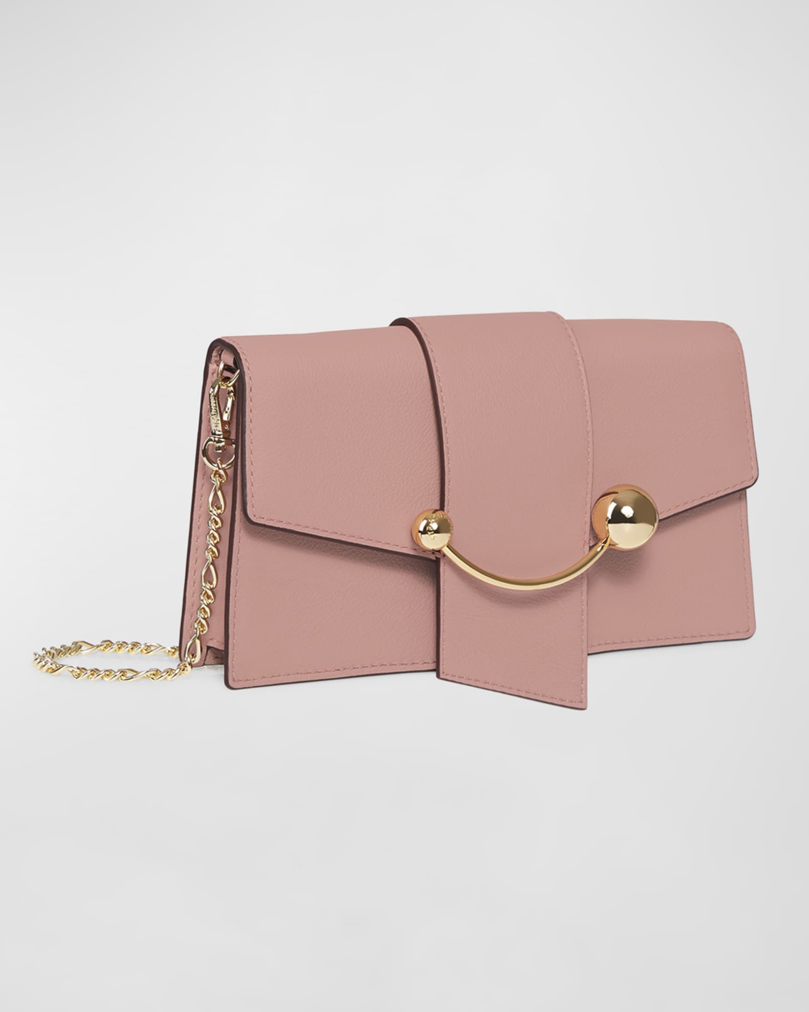 Strathberry Crescent on A Chain Leather Shoulder Bag, Blush Rose, Women's, Handbags & Purses Crossbody Bags & Camera Bags