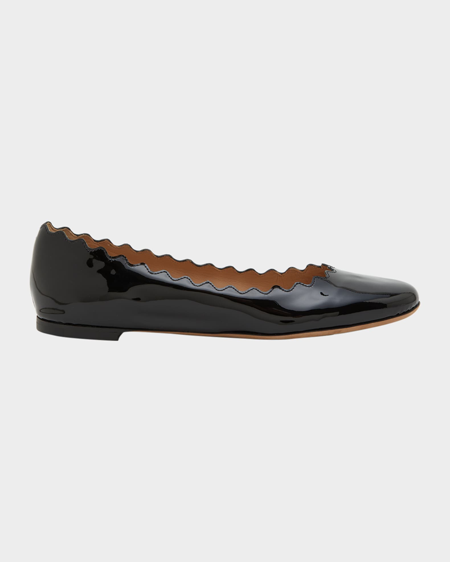 Chloe Lauren Scalloped Patent Leather Ballet Flats Neiman Marcus