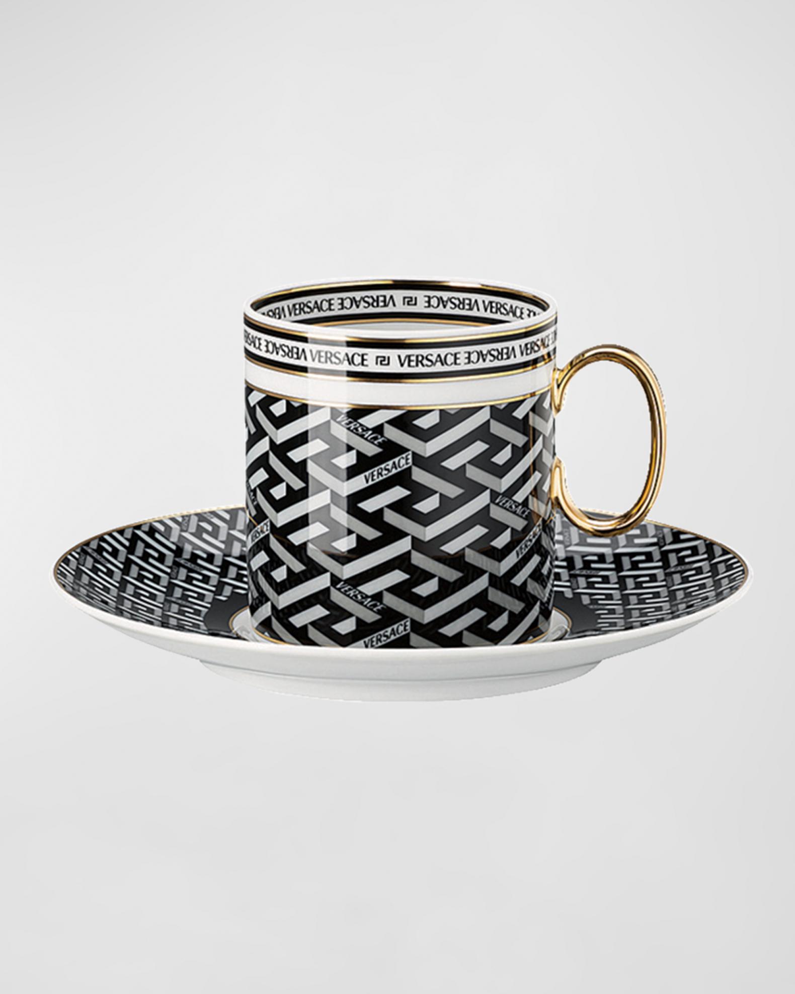 Versace La Greca Signature Coffee Cup & Saucer Set | Neiman Marcus