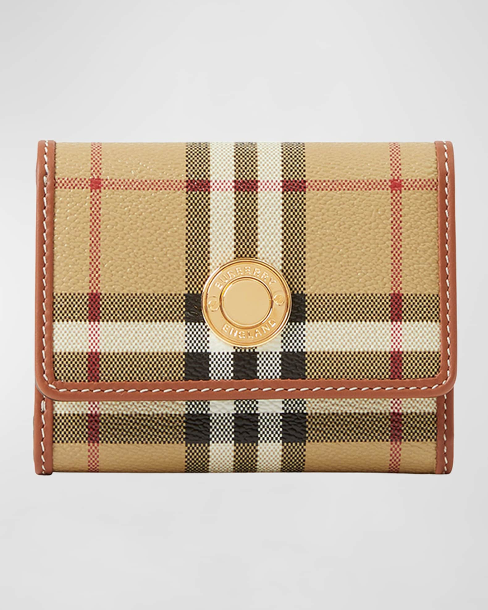 Haymarket Check E-canvas and Leather Card Case in Black - Women | Burberry®  Official