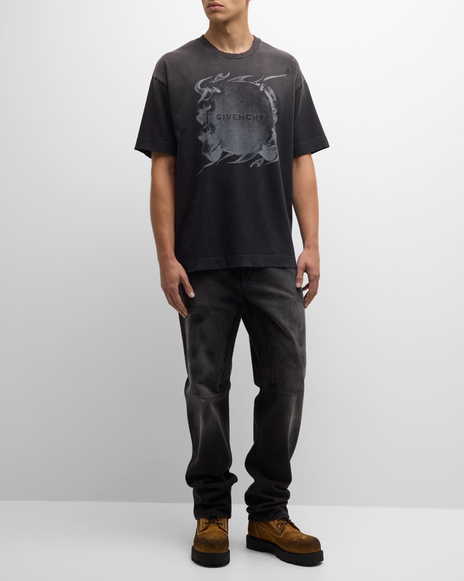 Givenchy Men s Distressed Graphic T Shirt Neiman Marcus