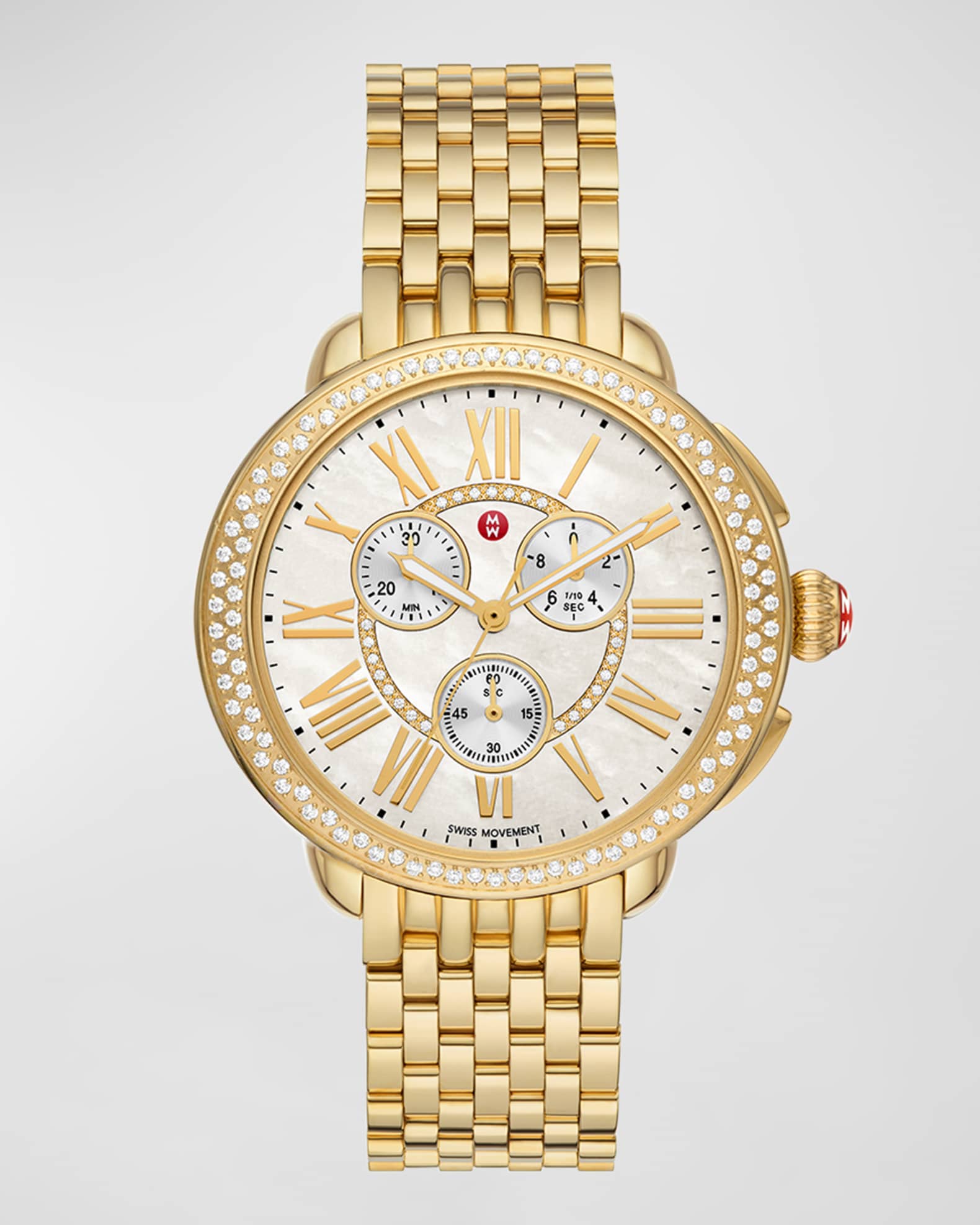 MICHELE Serein 18K Gold Plated Diamond Watch Neiman Marcus