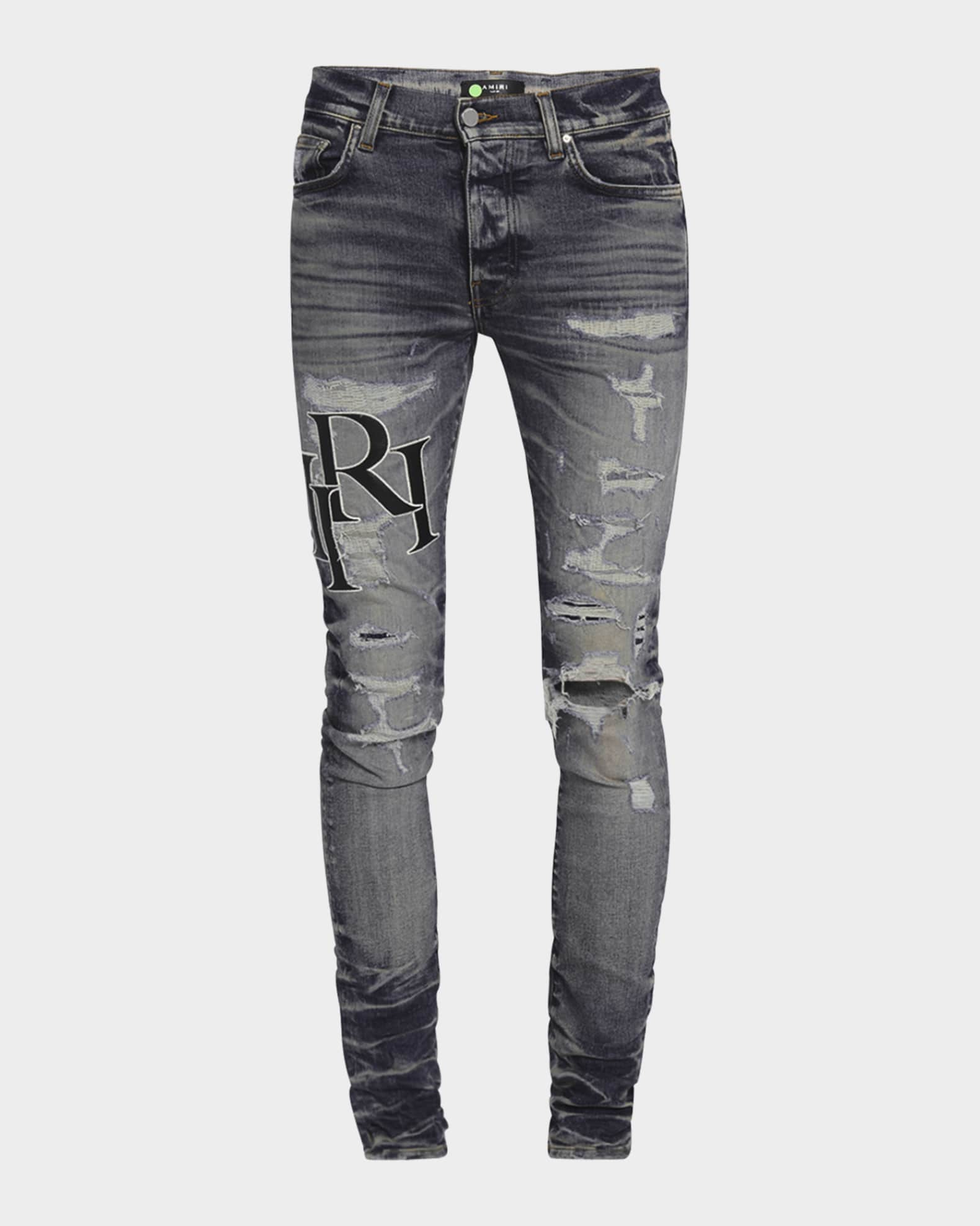 AMIRI, Varsity Eagle Logo Distressed Skinny Jeans, Men