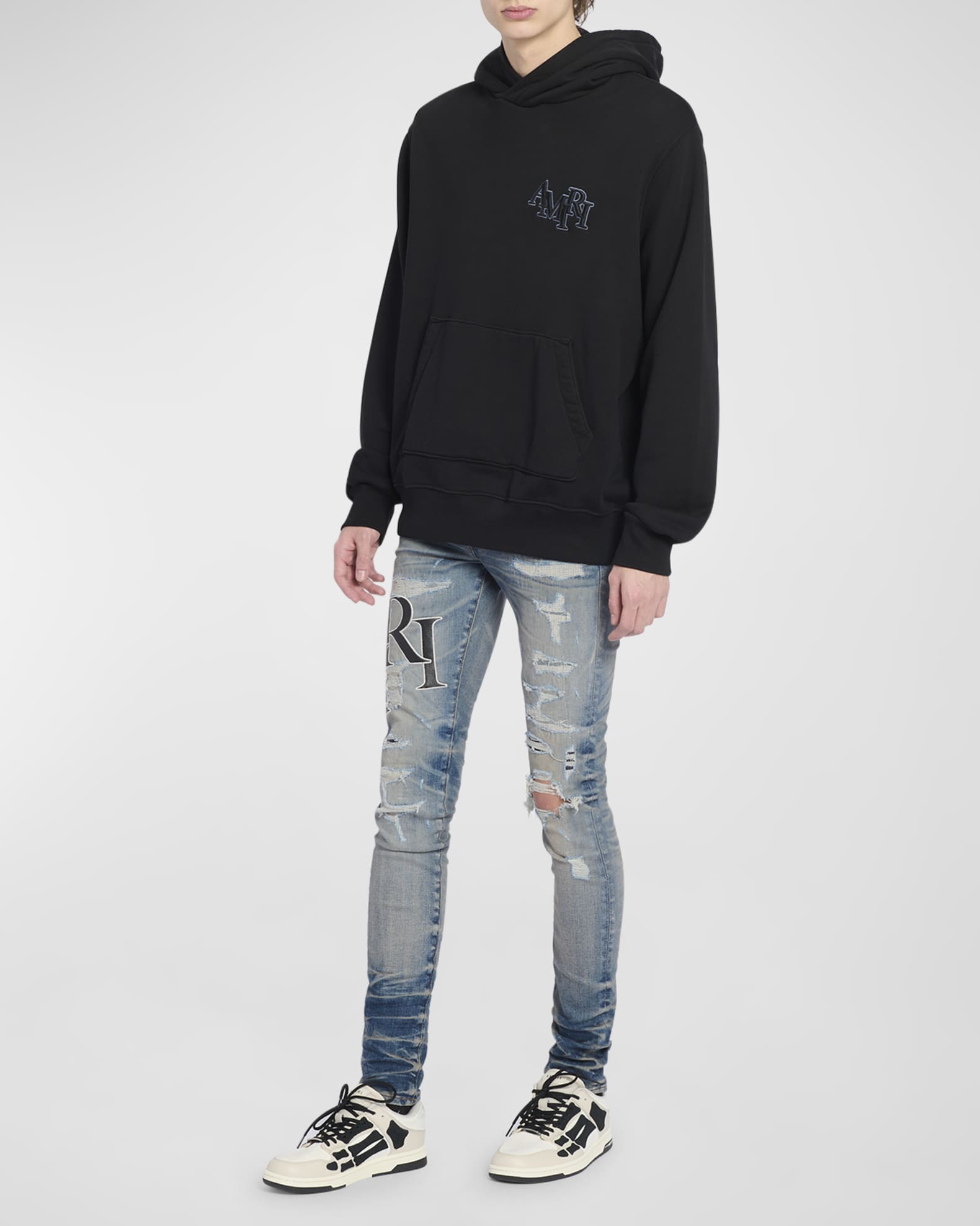 エターナルな魅力【AMIRI】Staggered Logo Hoodie AMIRI Staggered Logo Hoodie Heather Grey Men's - US