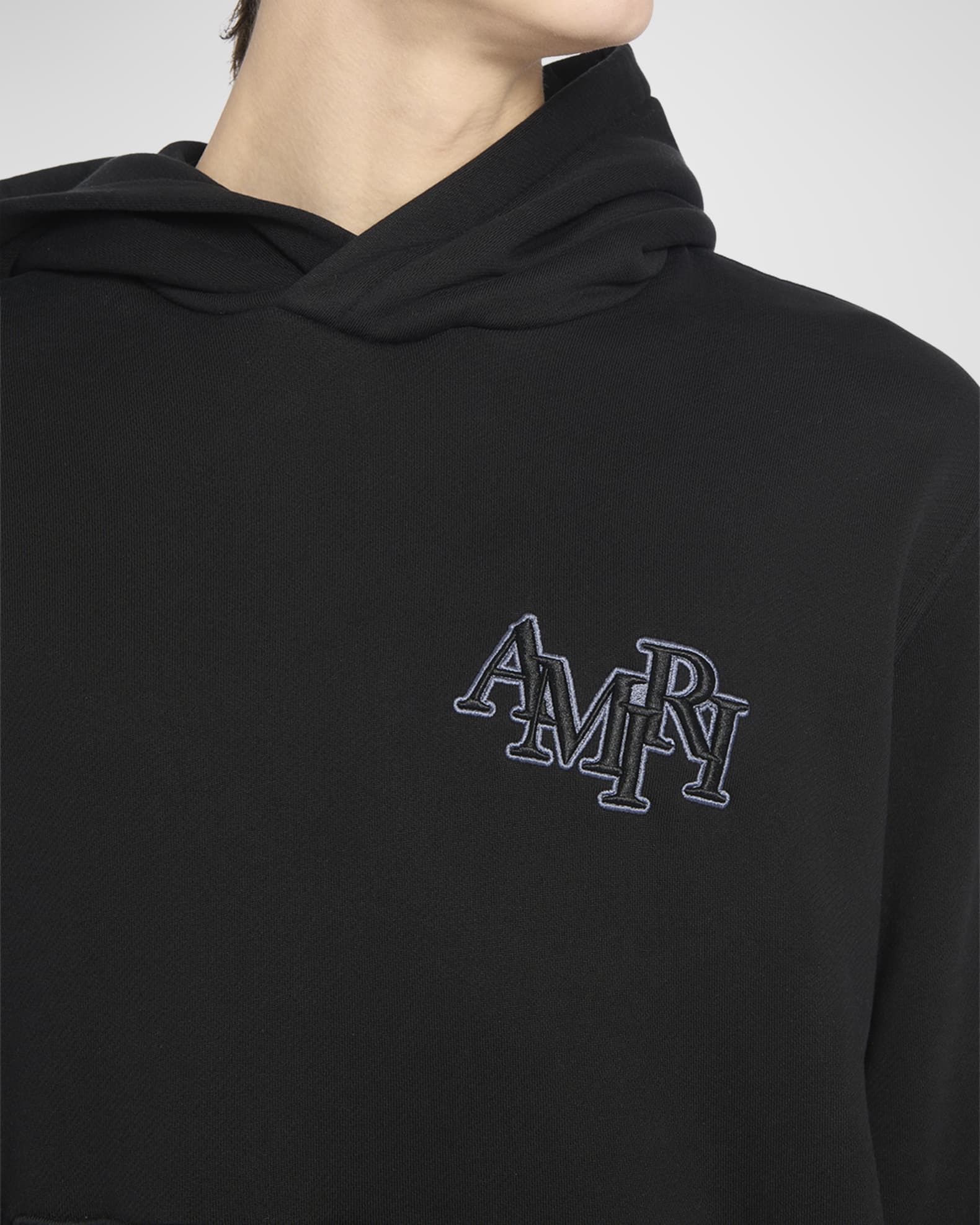24AW new/AMIRI スタッガードロゴパーカー Hoodie White AMIRI logo-print Cotton Hoodie | White | FARFETCH