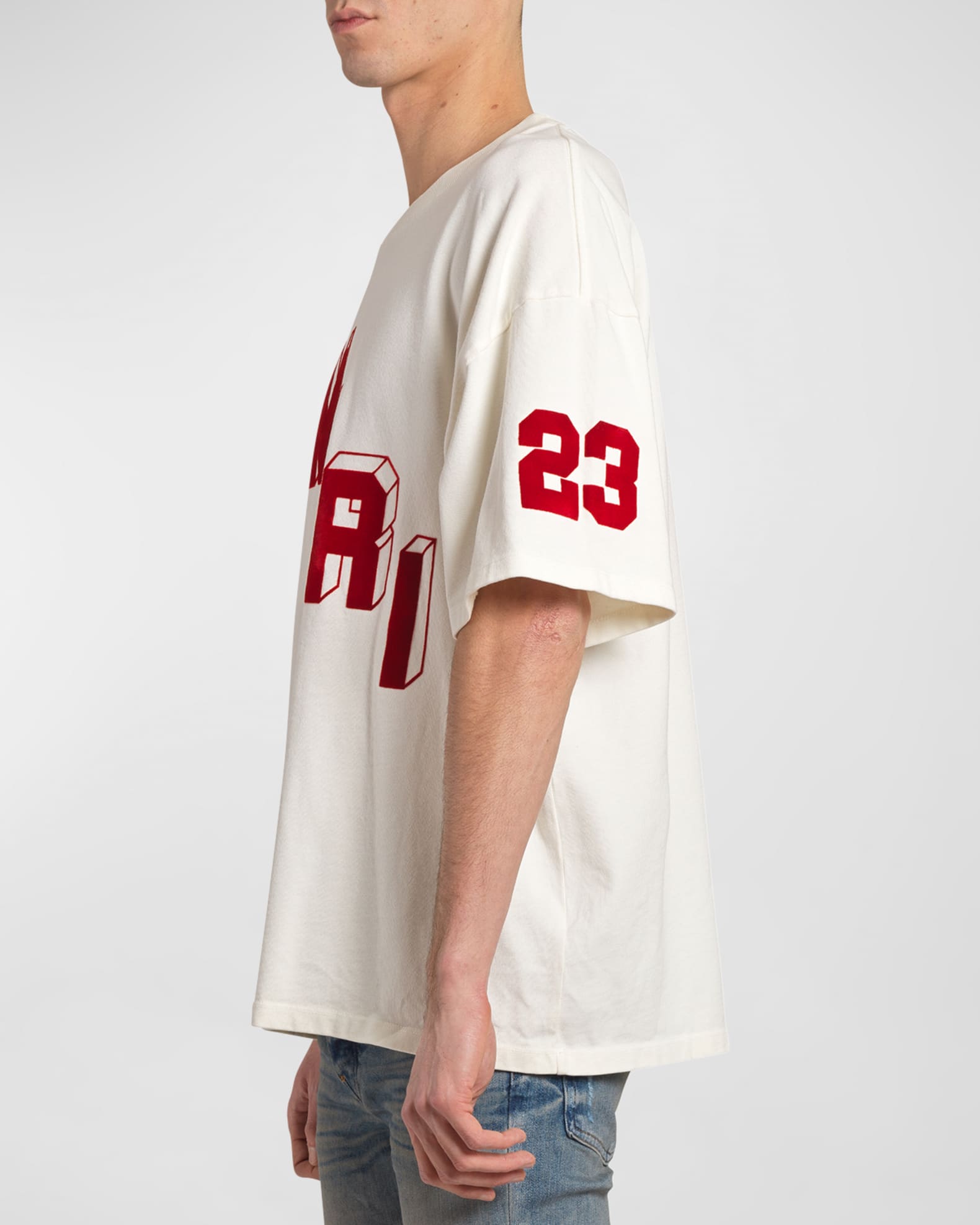 Amiri Men’s Logo Flocked Hockey Skater T-Shirt | Neiman Marcus