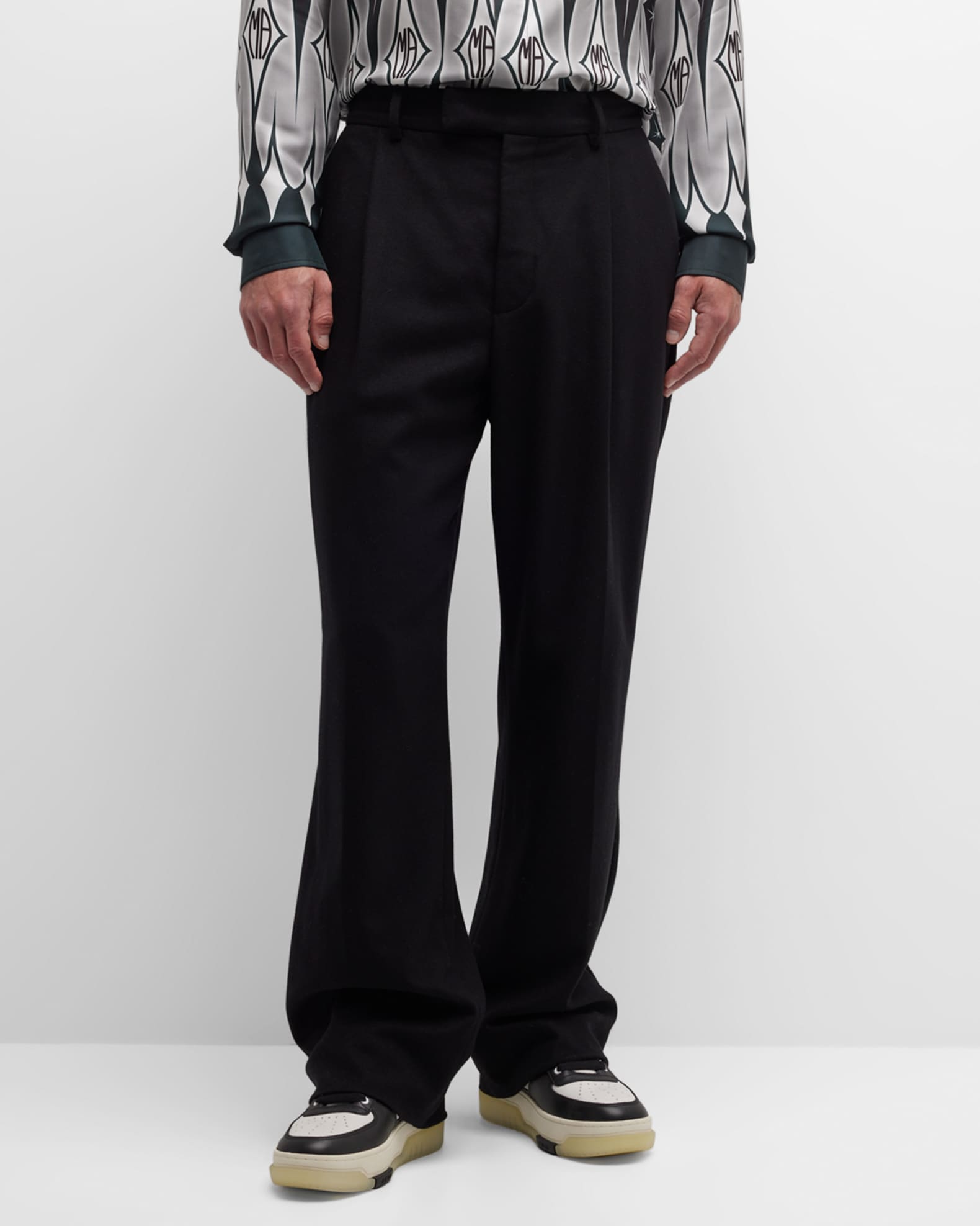 Amiri Men's DoublePleat Shiny Dress Pants Neiman Marcus
