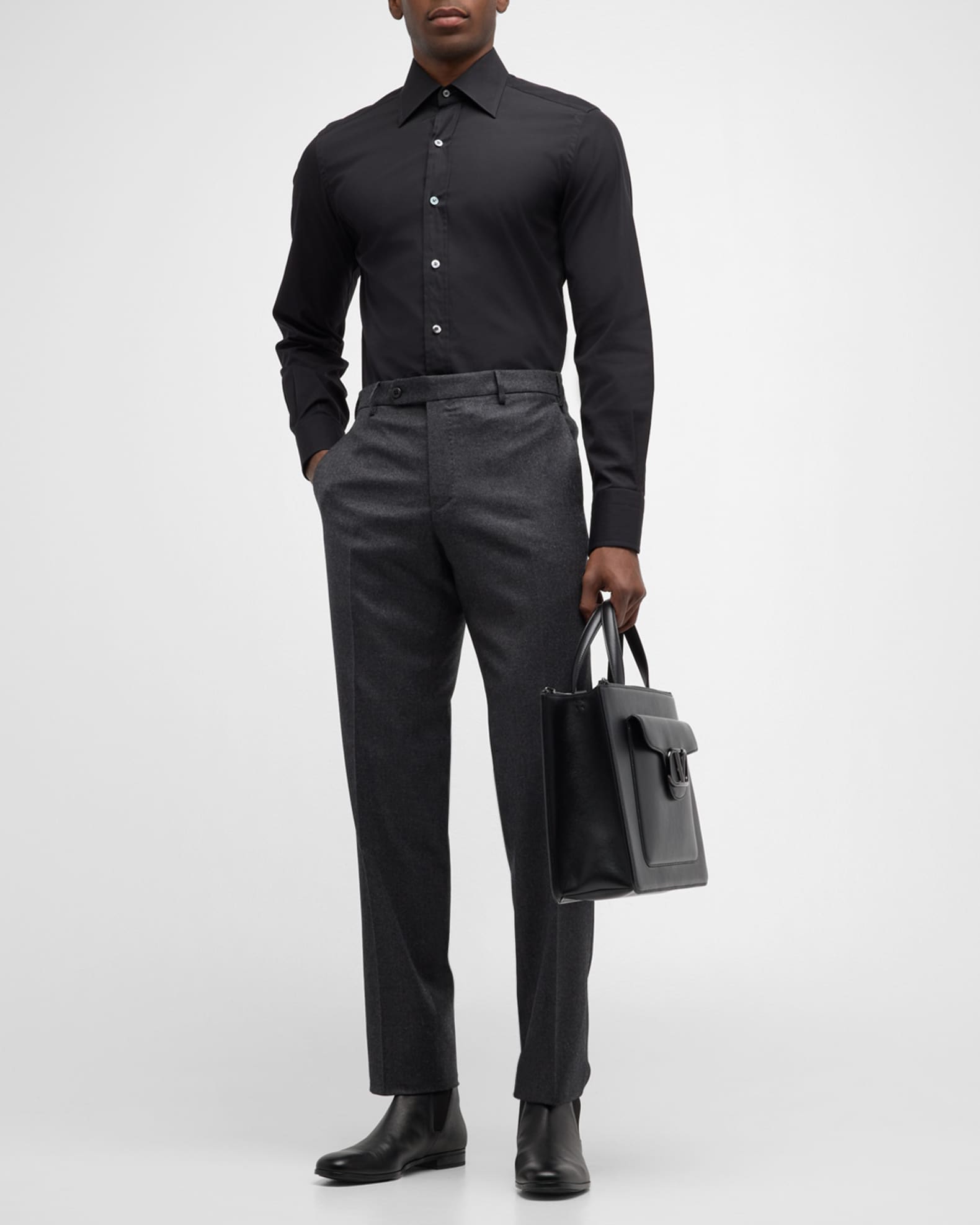 Zanella Men's Parker WoolCashmere Stretch Dress Pants Neiman Marcus