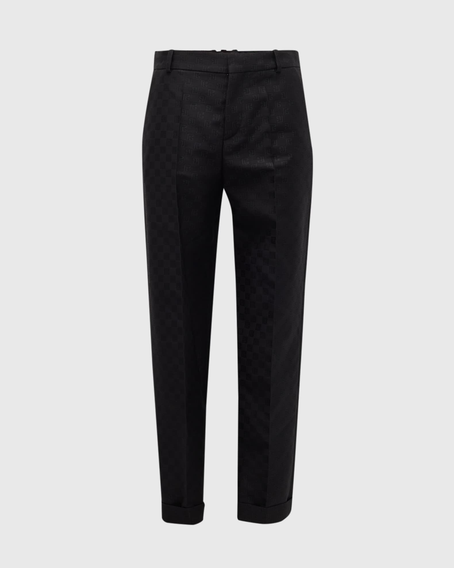 Balmain Men's Mini Monogram Jacquard Pants Neiman Marcus
