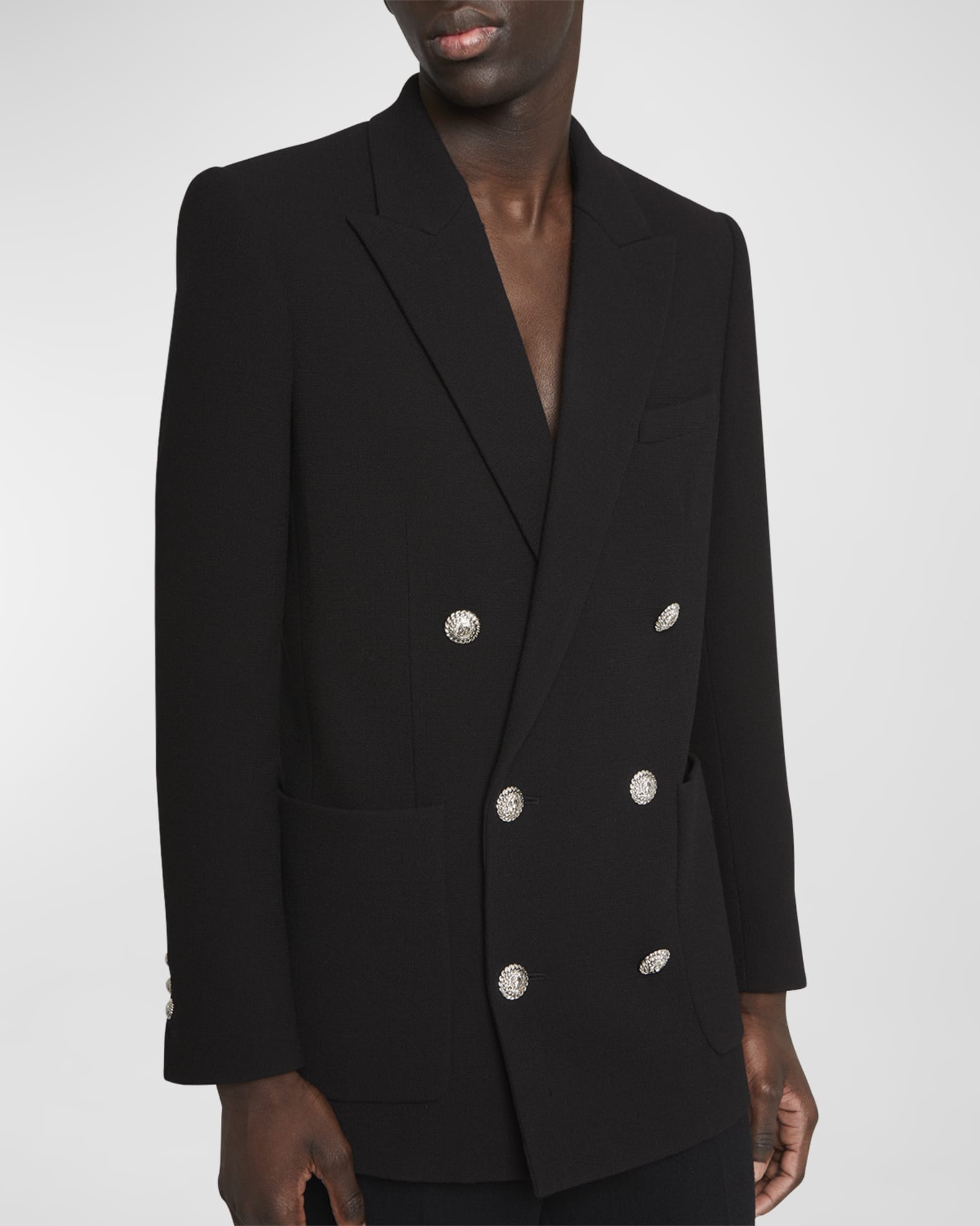 Balmain Black Monogram Blazer