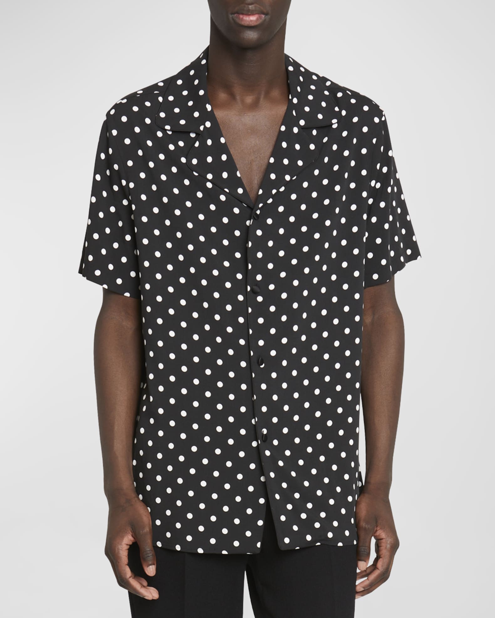 Balmain Men's Polka Dot ButtonDown Pajama Shirt Neiman Marcus
