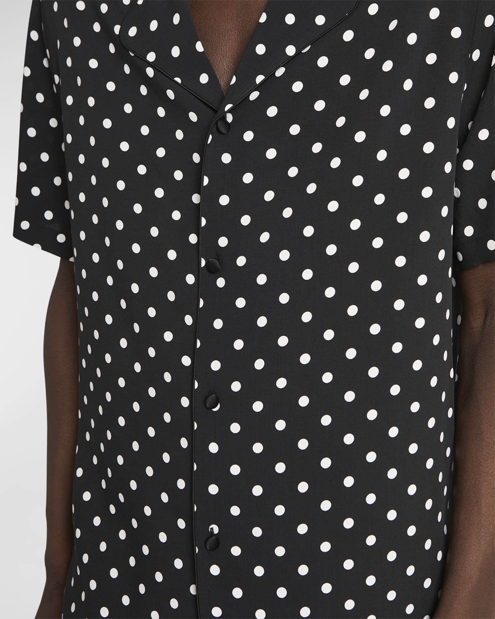 Balmain Men's Polka Dot ButtonDown Pajama Shirt Neiman Marcus