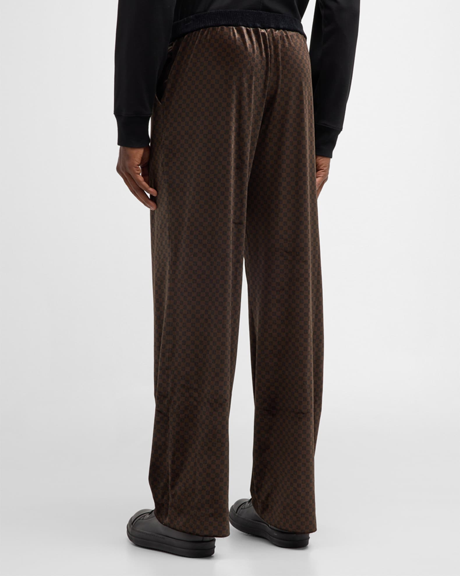 Balmain Men's Mini Monogram Velvet Pajama Pants | Neiman Marcus