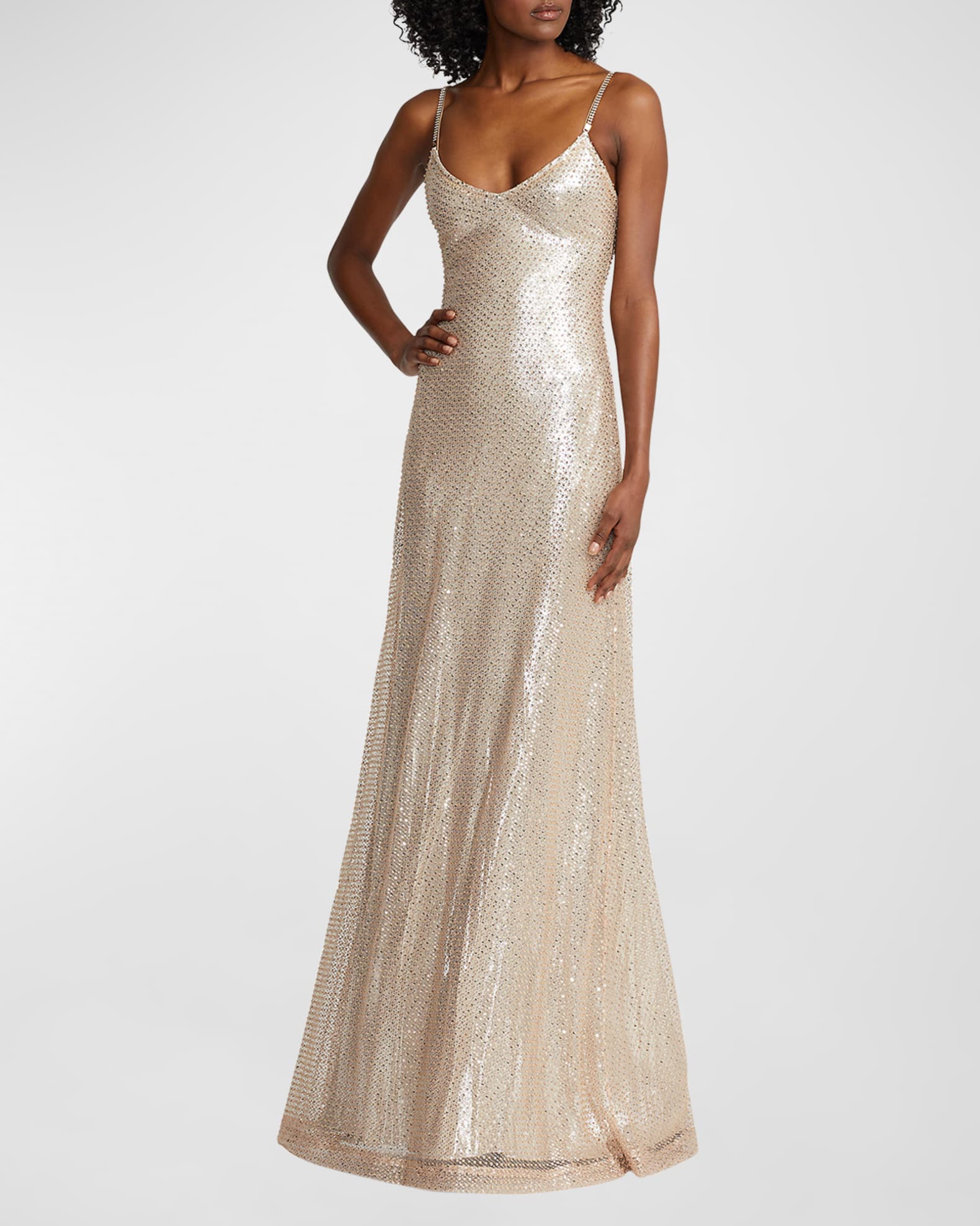 Ralph Lauren Collection Reymond Embellished Tulle Gown - Women - Sand Dresses - Xxs