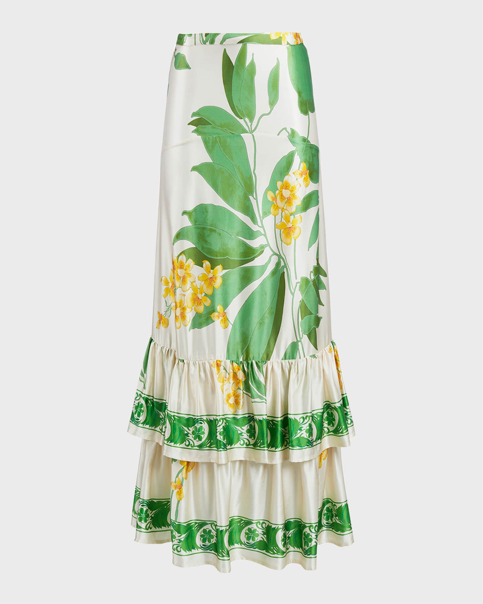 Secret Mission Natalie Silk Tiered Maxi Skirt Neiman Marcus