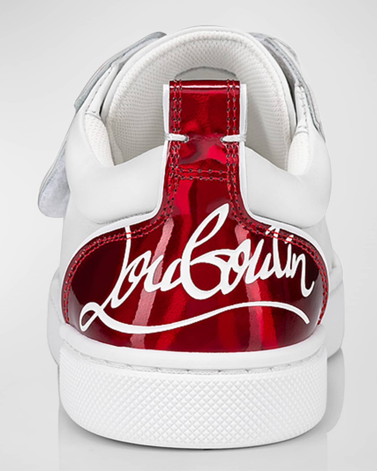 Christian Louboutin Kid's Funnyto Logo Heel Cap Sneakers
