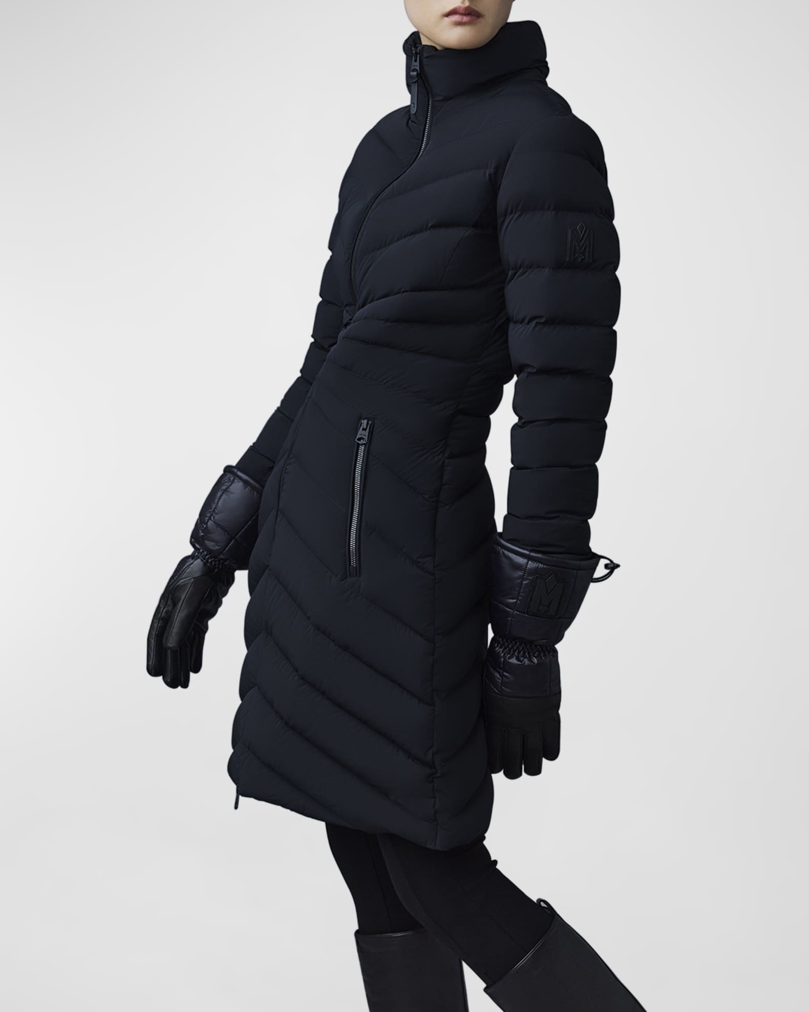 Mackage Camea Stretch LightDown Puffer Jacket Neiman Marcus
