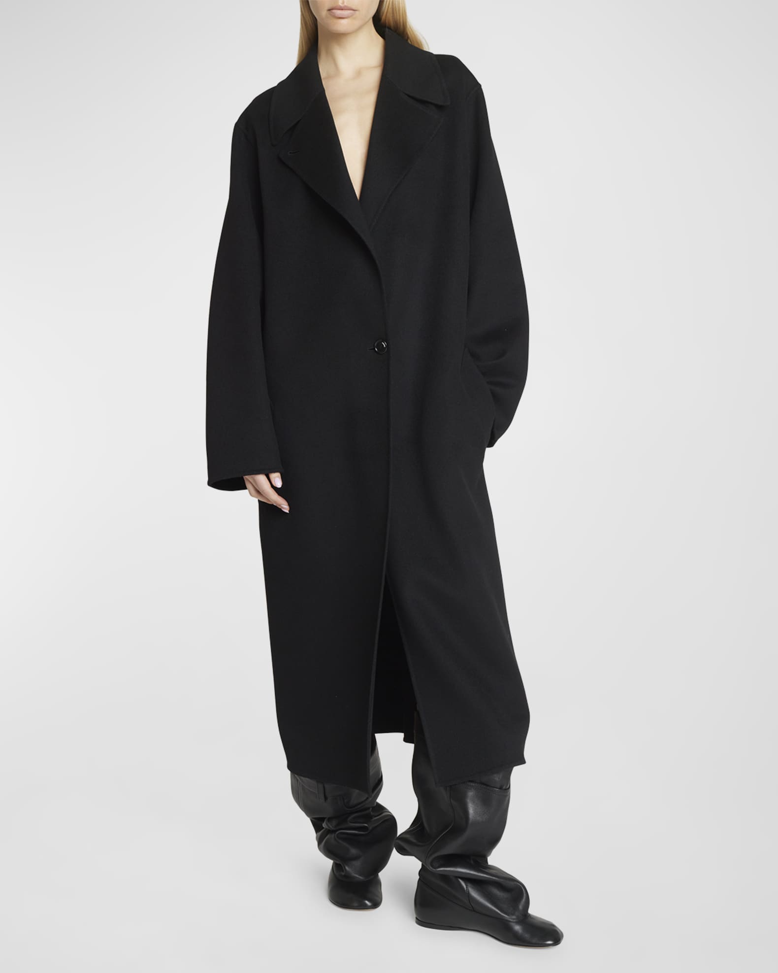 Loewe Oversized Single-Breasted Wool-Cashmere Coat | Neiman Marcus