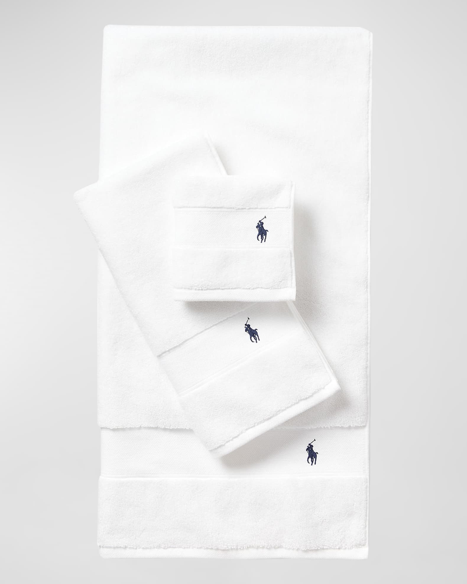 Ralph Lauren Polo Player Cotton Bath Towel - White Sands