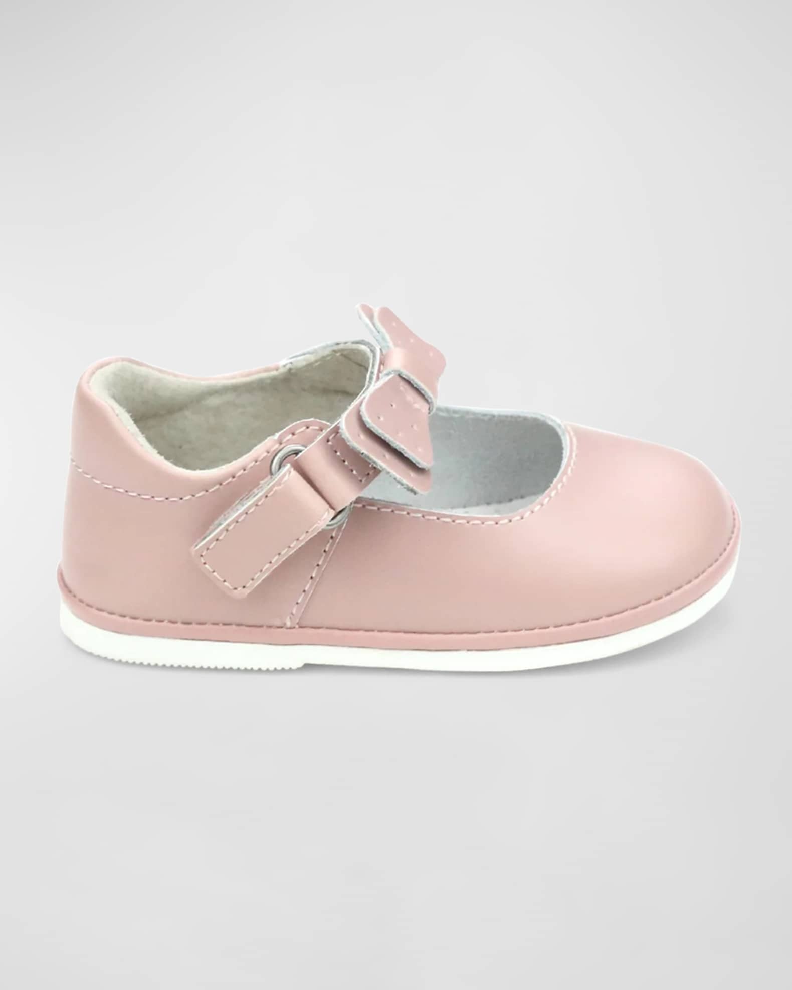 Girl's Ava Bow-Strap Mary Jane Flats, Baby 0