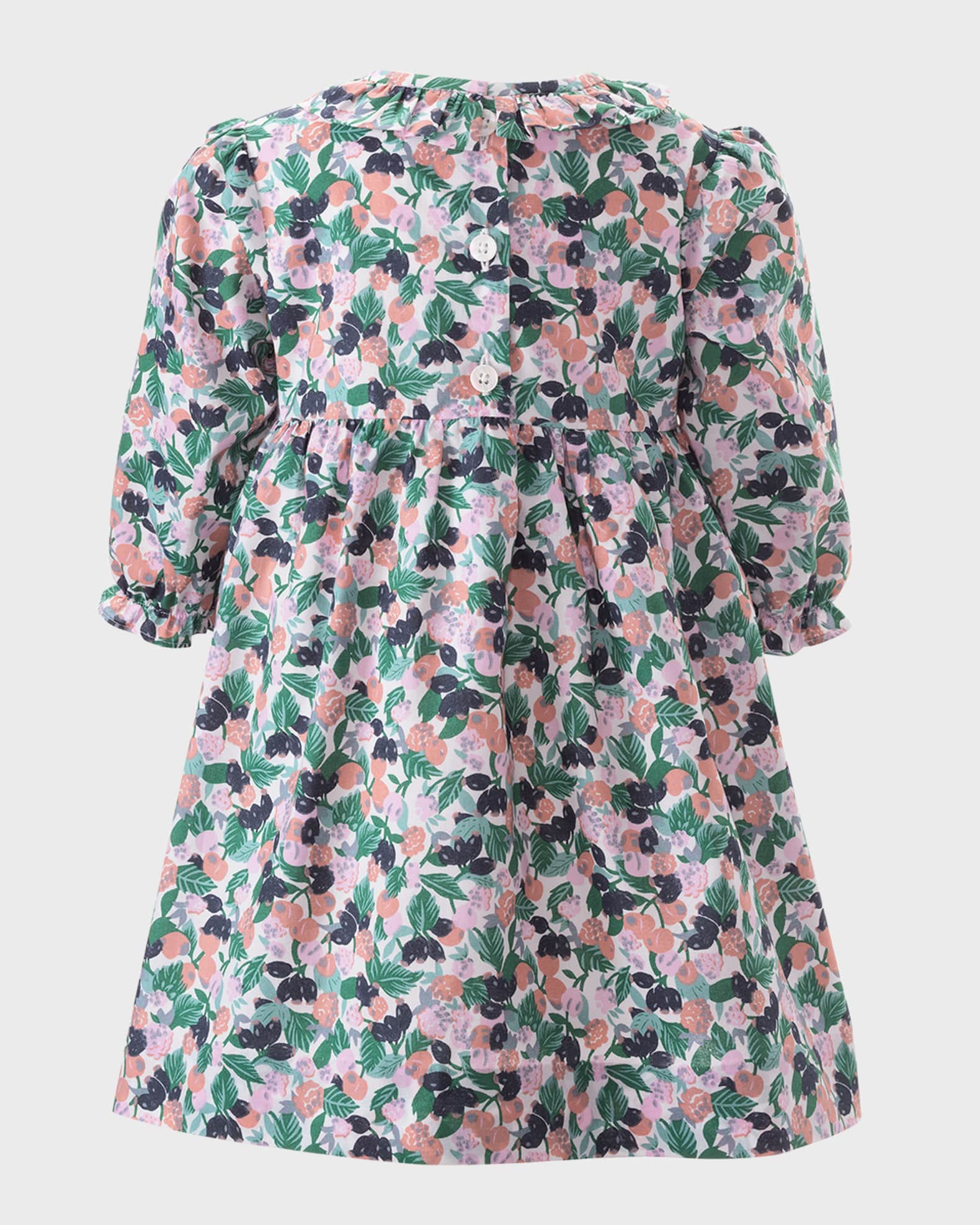 Girl's Berry Floral Smocked Dress 1