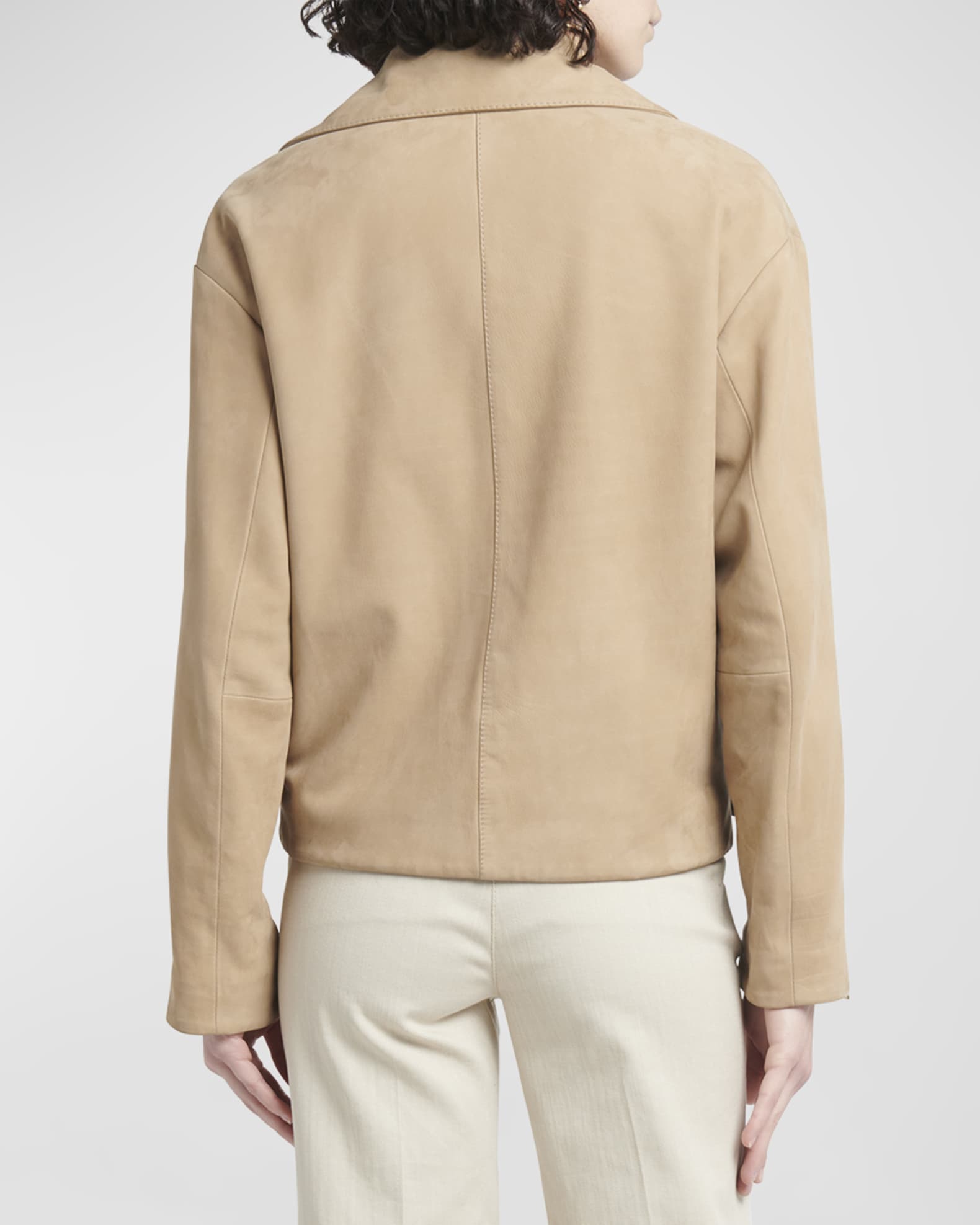 Giorgio Armani Nubuck Belted Suede Moto Jacket | Neiman Marcus