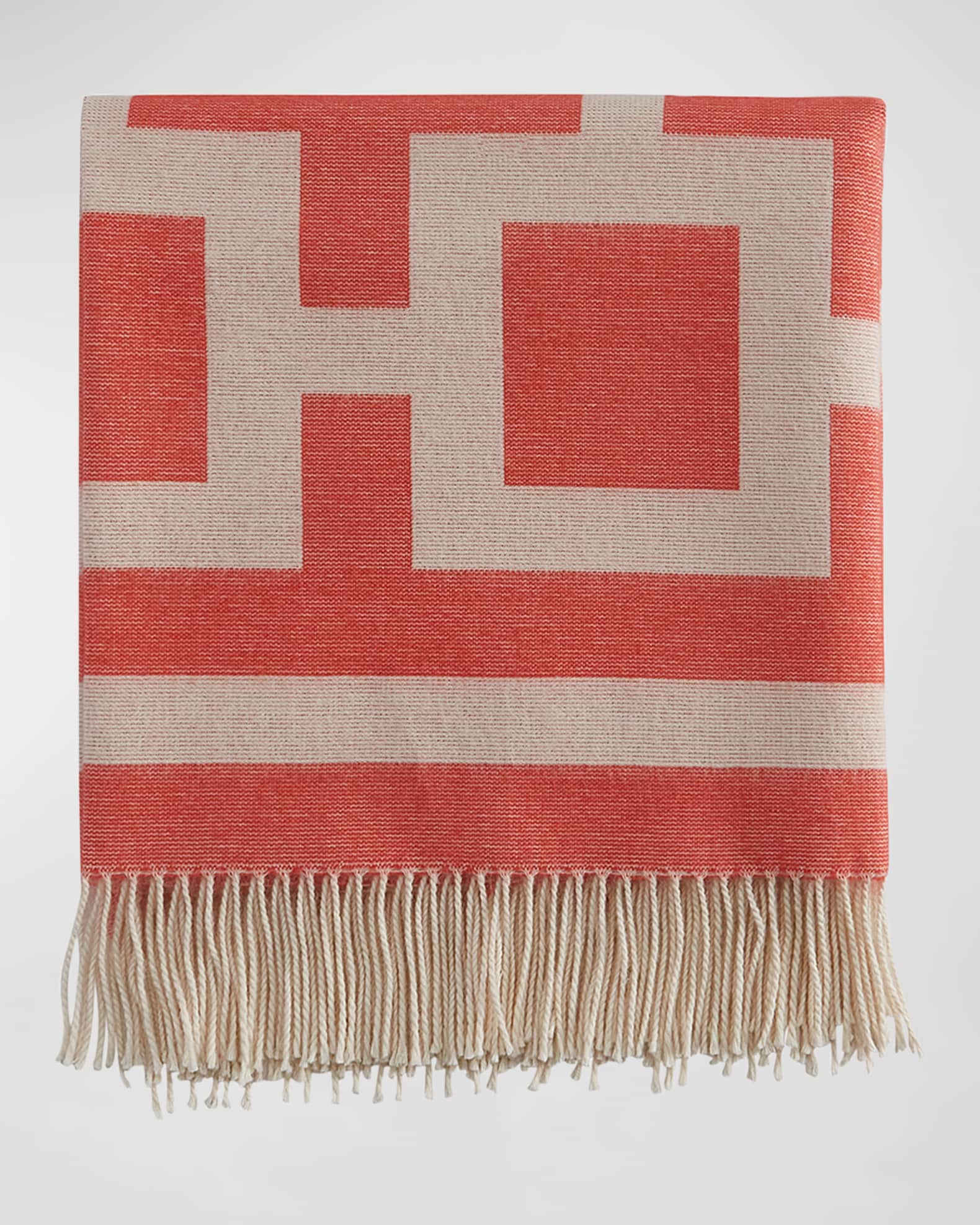 Nixon Orange Alpaca Wool Throw 60 Square