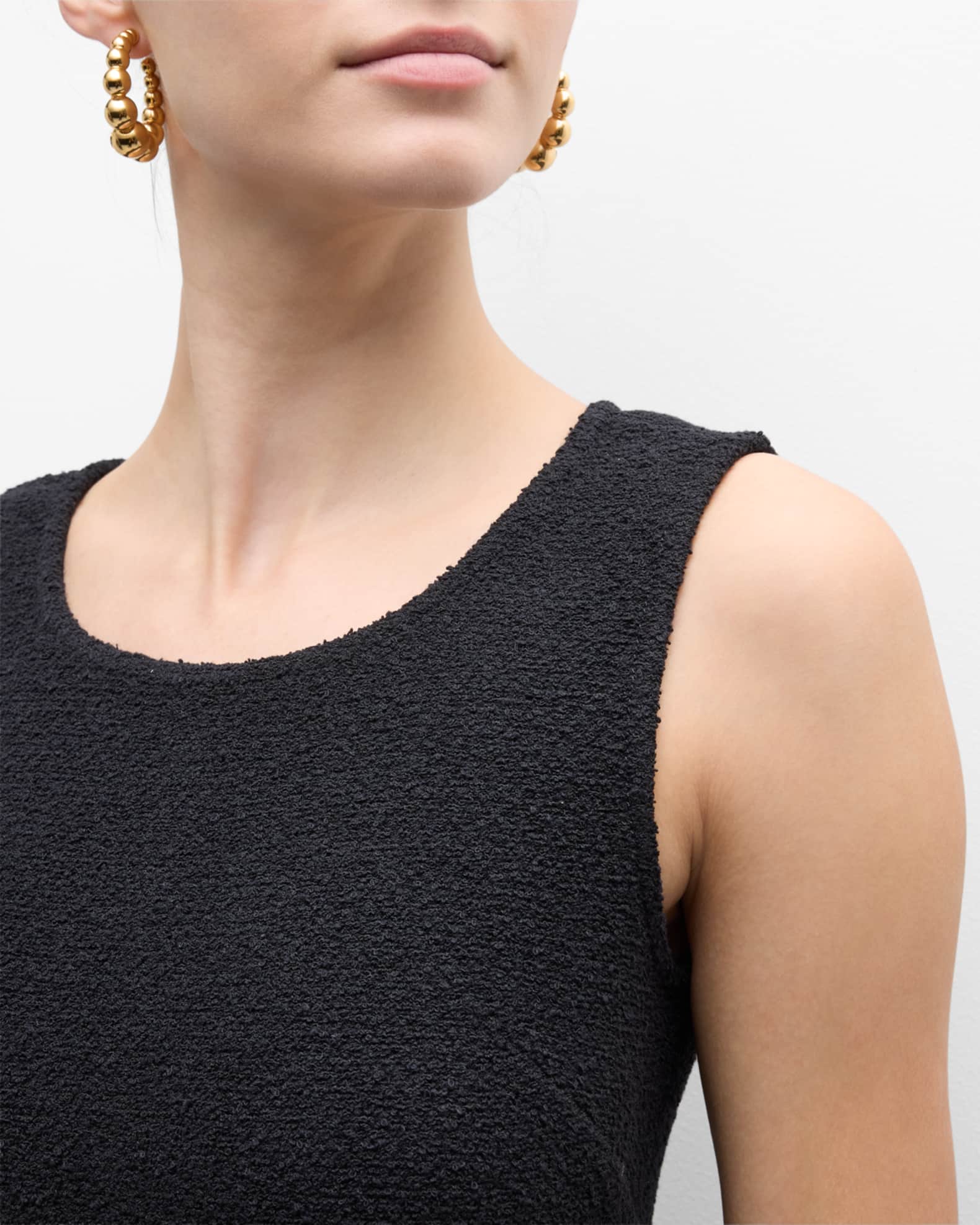 St. John Compact Boucle Knit Sleeveless Dress | Neiman Marcus