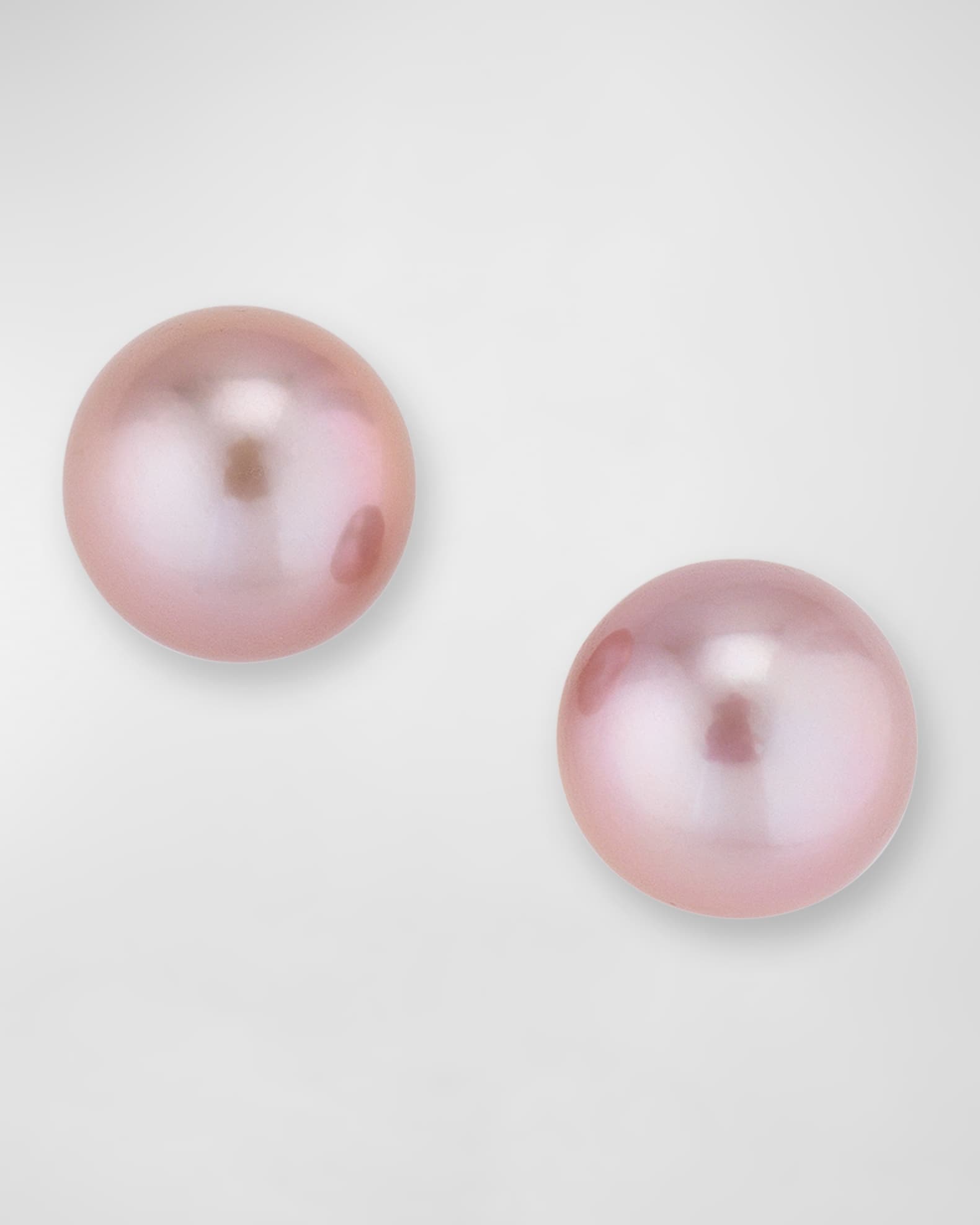 Belpearl 18K White Gold Purple Pearl Stud Earrings, 12mm