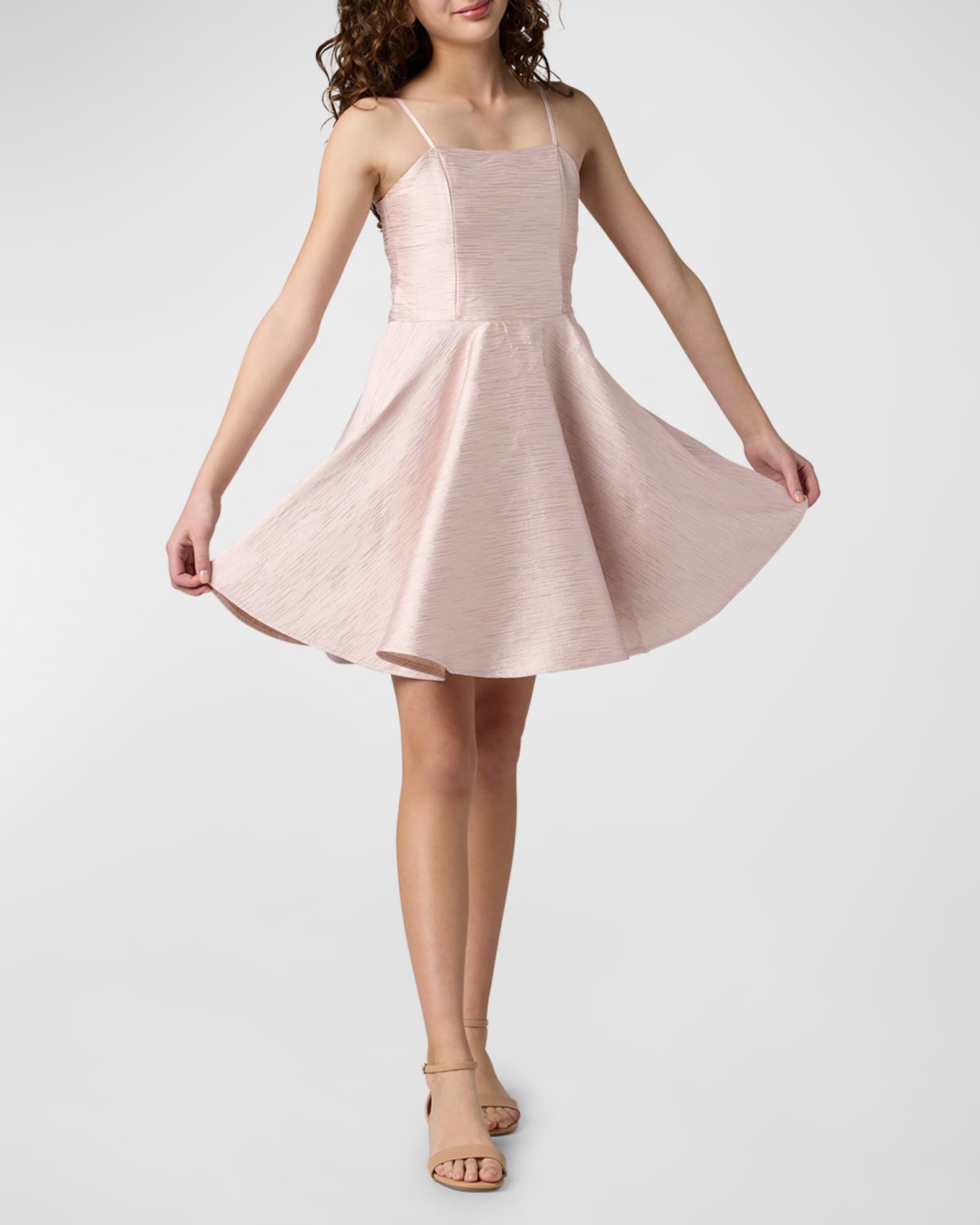 Un Deux Trois Kids Fit Flare Dress 763Ivory