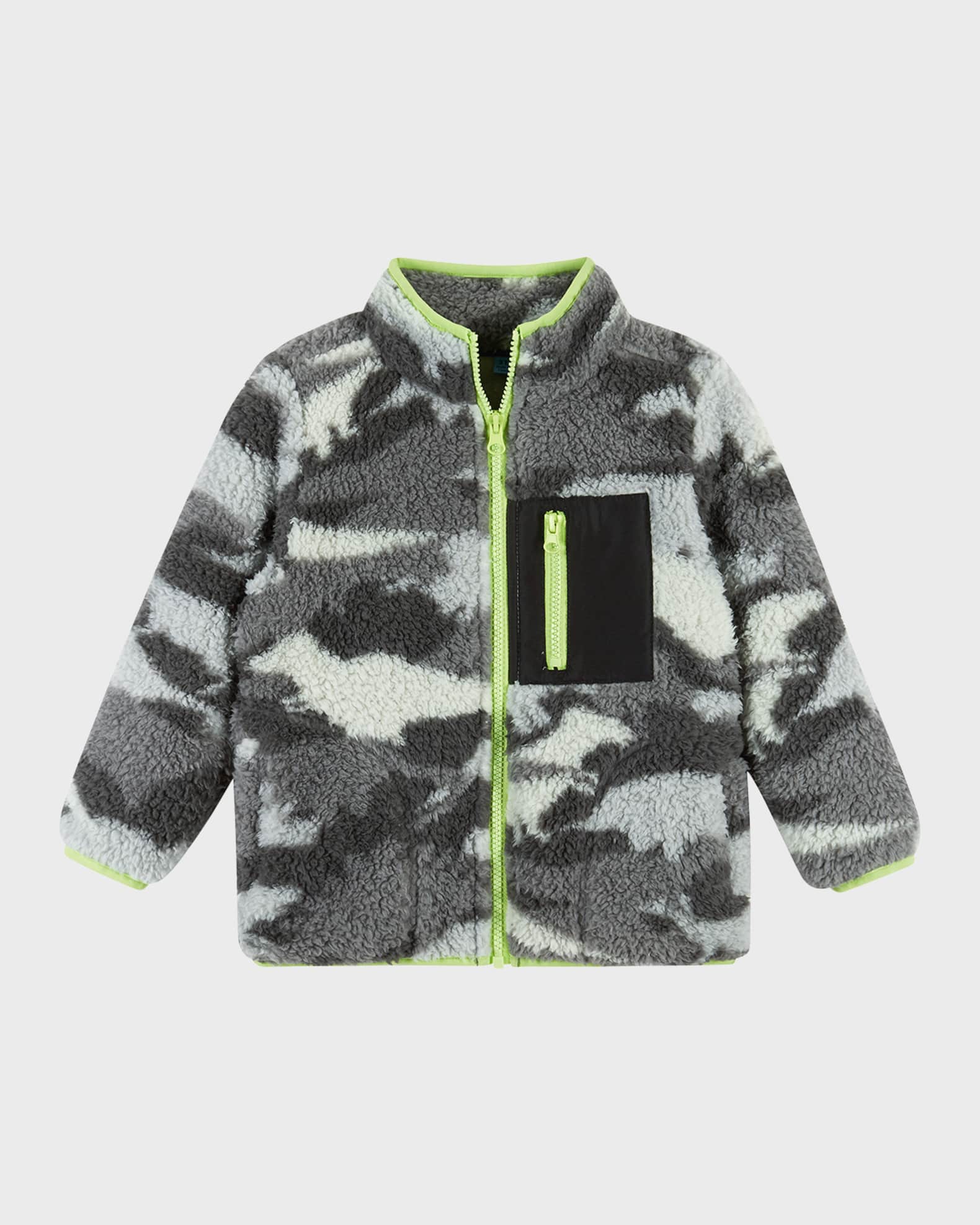 Boy's Camo-Print Sherpa Zip-Up Jacket | Neiman Marcus