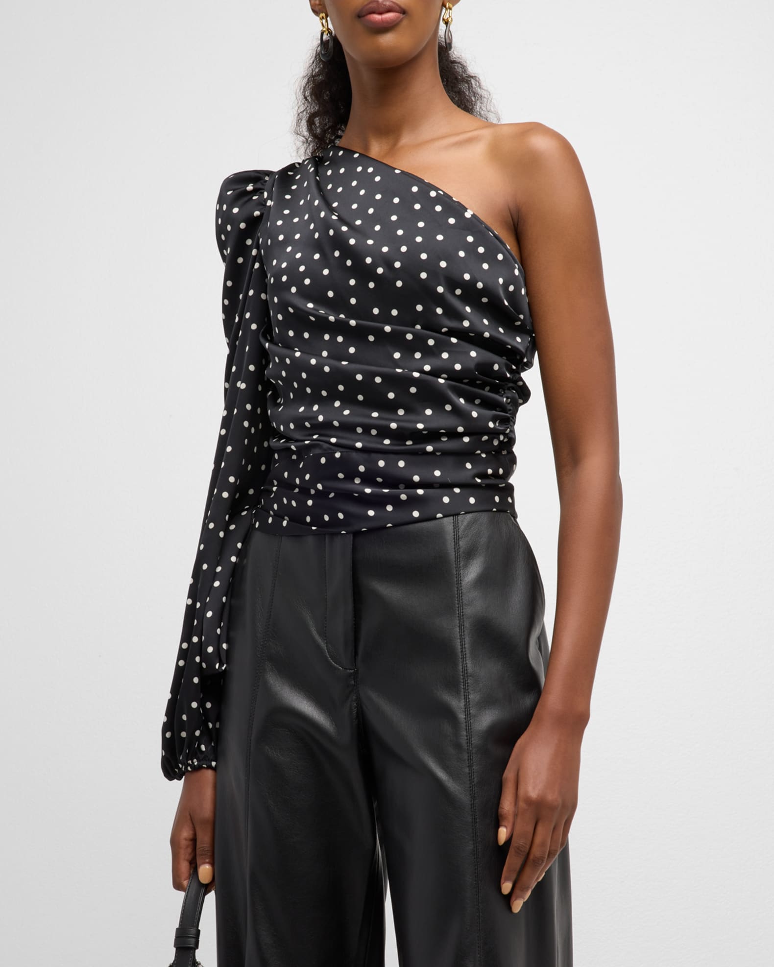 Pinko Dark Denim Blouse with Eyelets