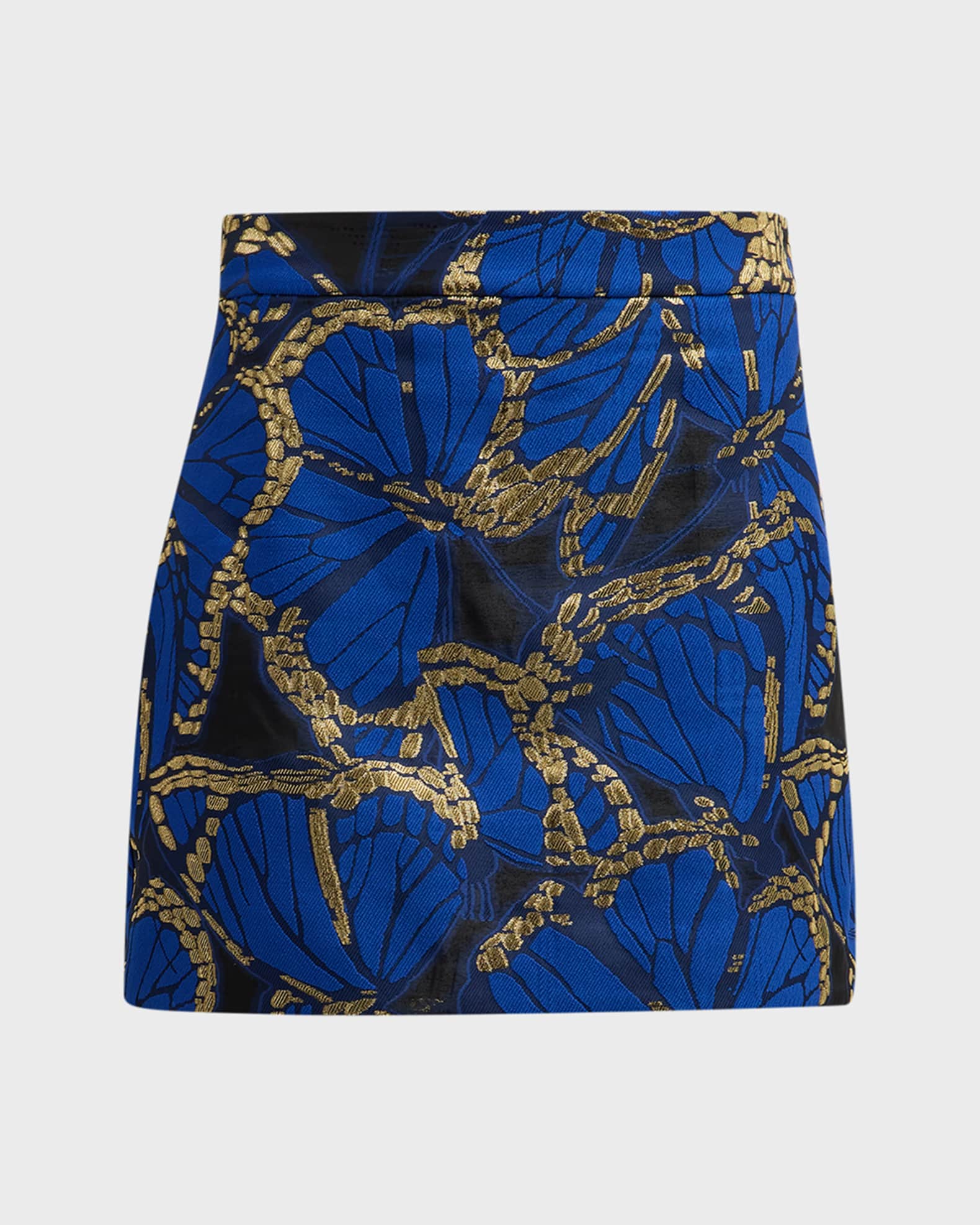 Butterfly Jacquard A-Line Mini Skirt