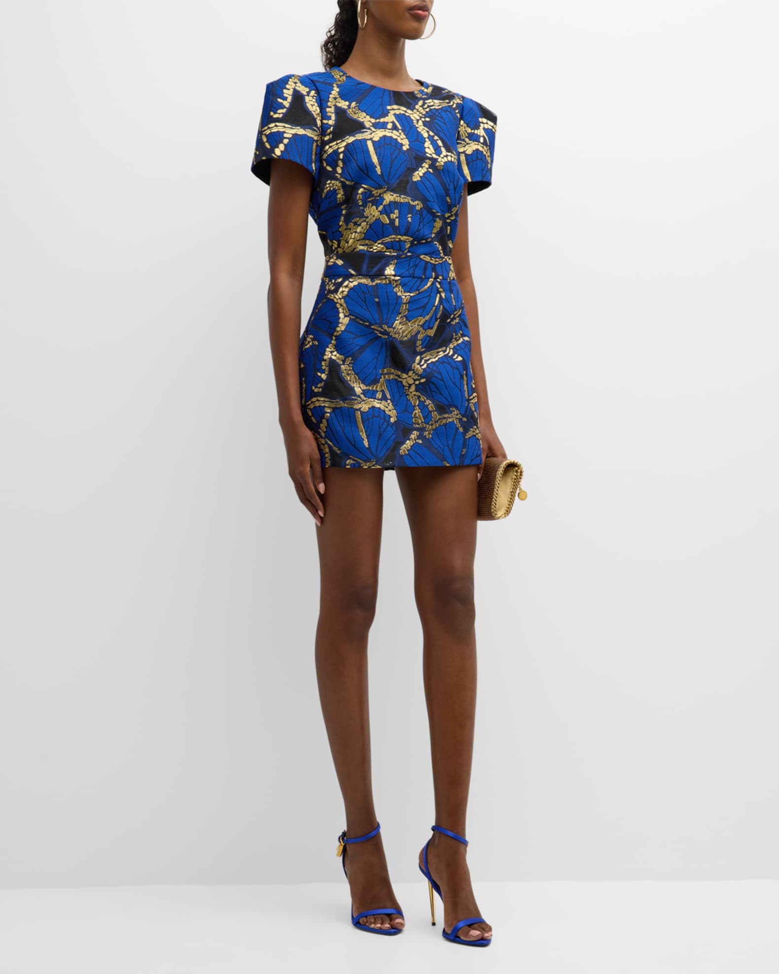 Milly Butterfly Jacquard A-Line Mini Skirt | Neiman Marcus