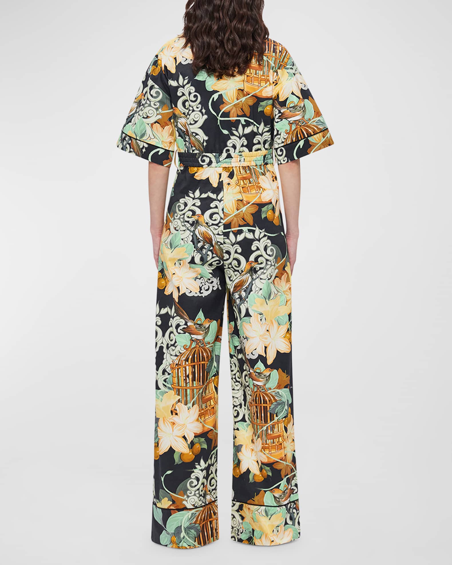 LEO LIN Jacie FloralPrint StraightLeg Jumpsuit Neiman Marcus