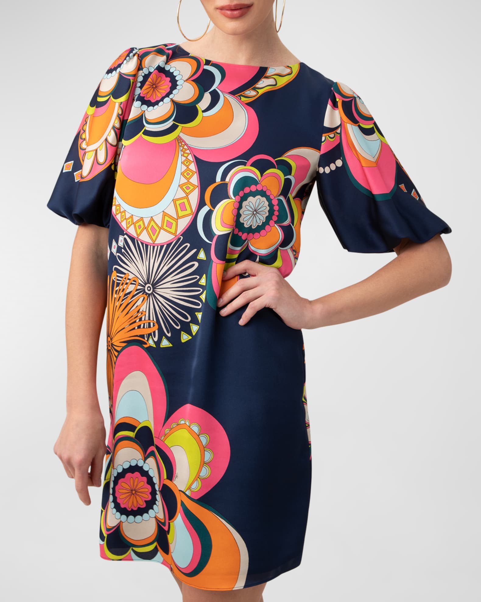 Trina Turk Women's Floral Print Sheath Dress Navy/Purple Size 4