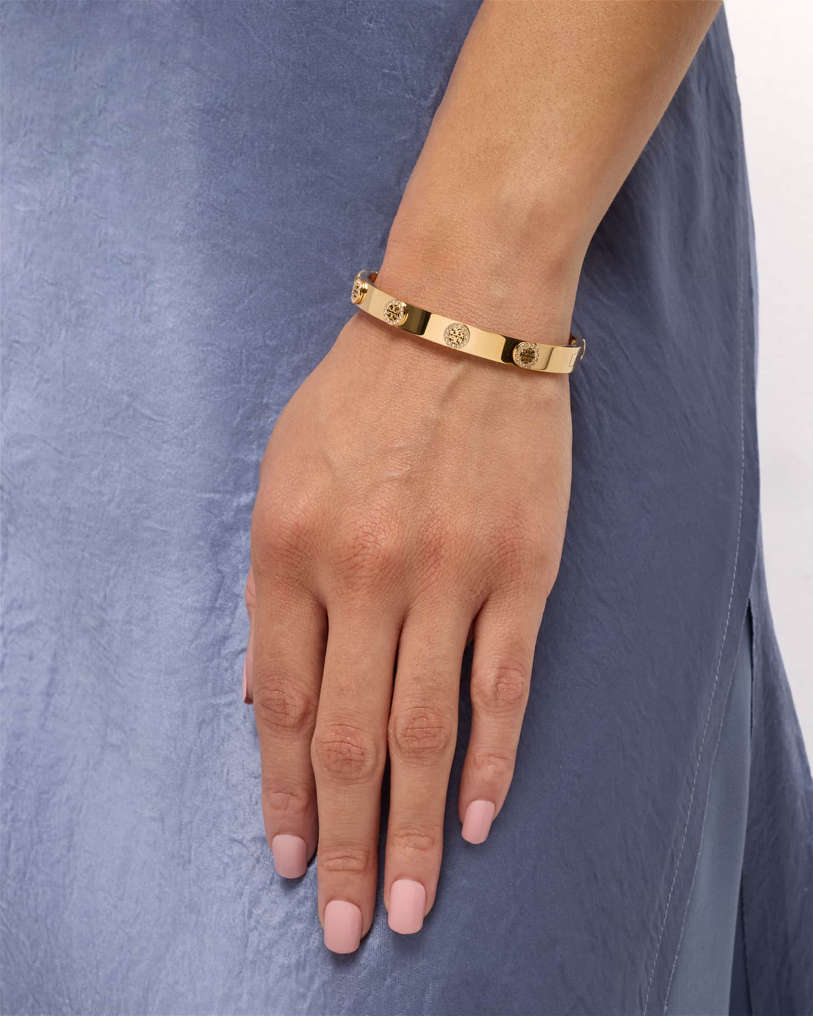 Tory Burch Miller Stud Pave Hinge Bracelet Neiman Marcus