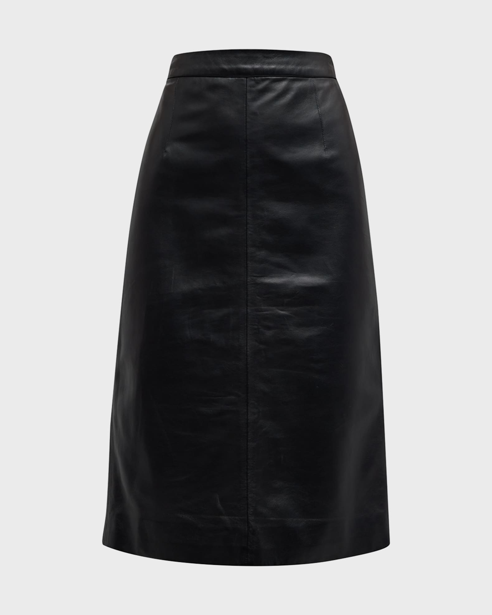 Nili Lotan Leonie Leather Slim Midi Pencil Skirt | Neiman Marcus