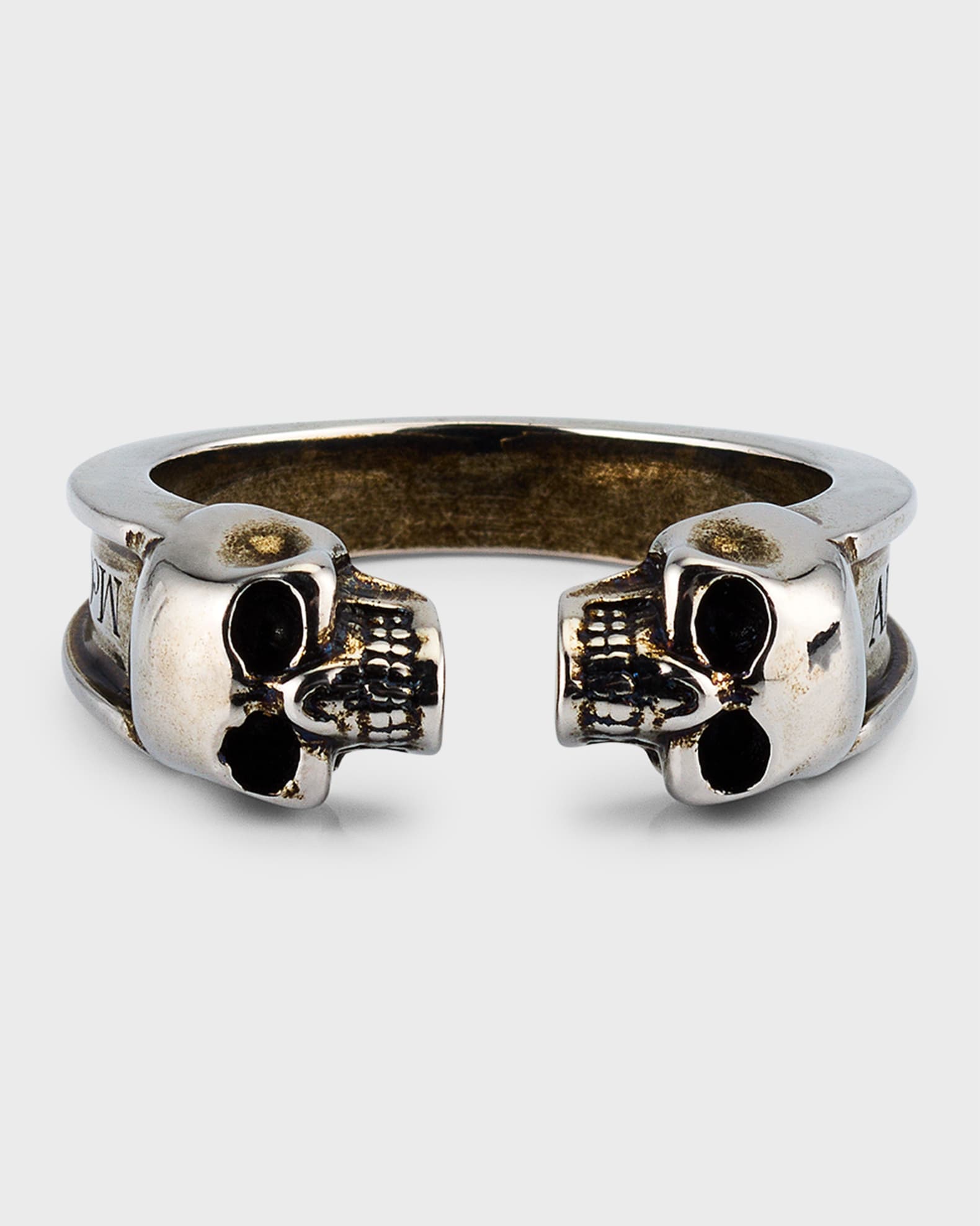 Alexander mcqueen twin skull ring cheap