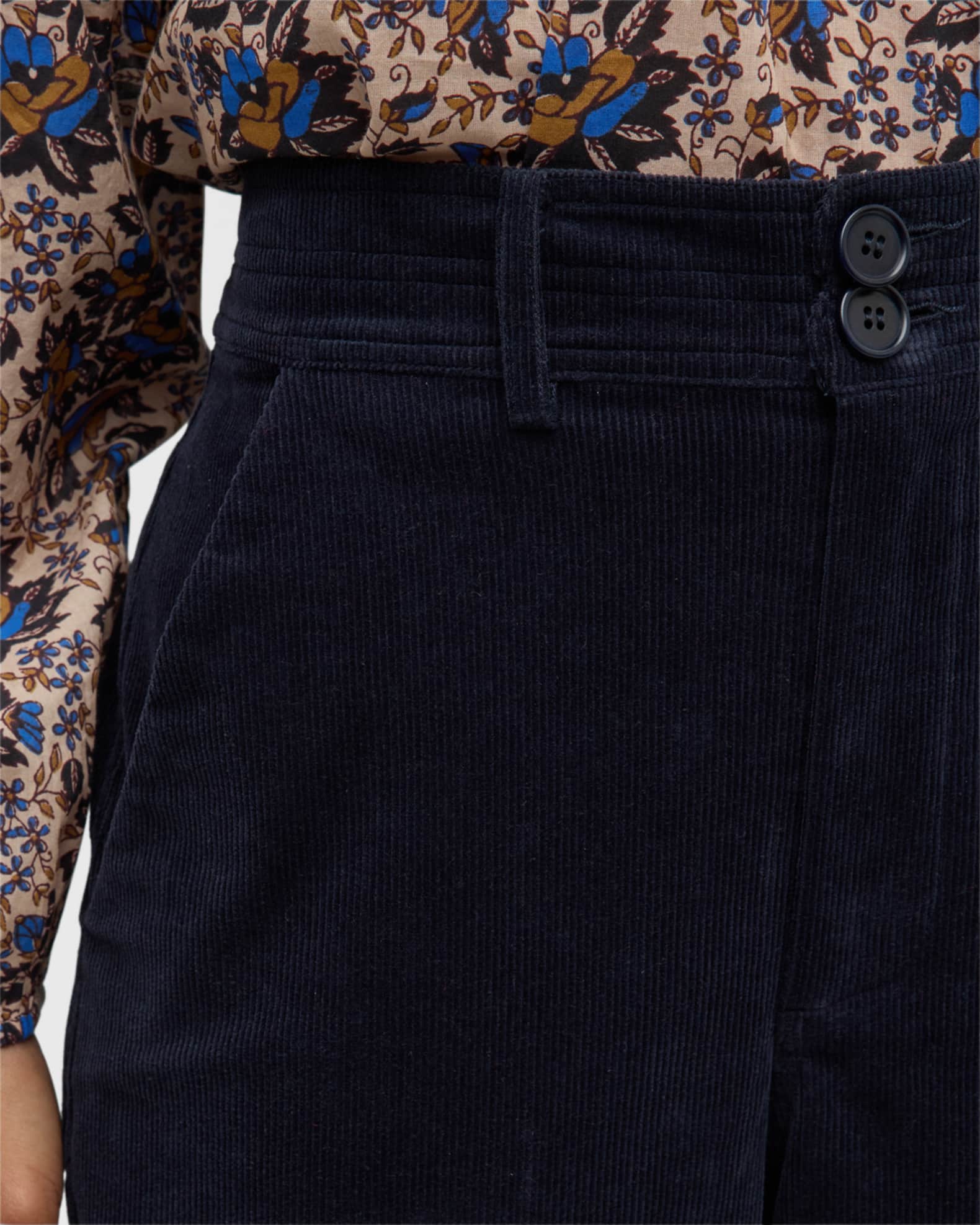 Apiece Apart Mari High-Rise Corduroy Barrel Pants | Neiman Marcus