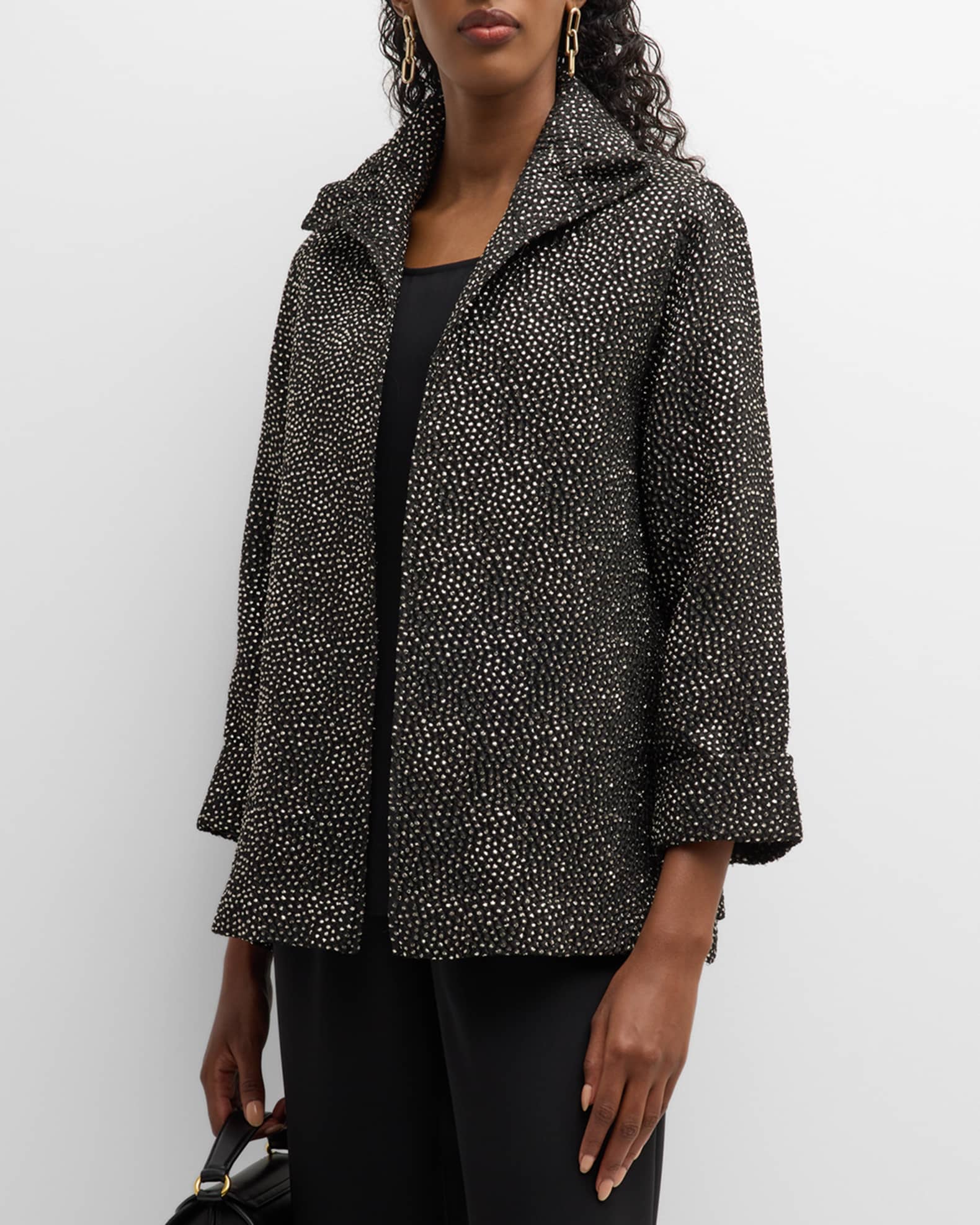 Tiny Bubbles Open-Front Jacquard Jacket