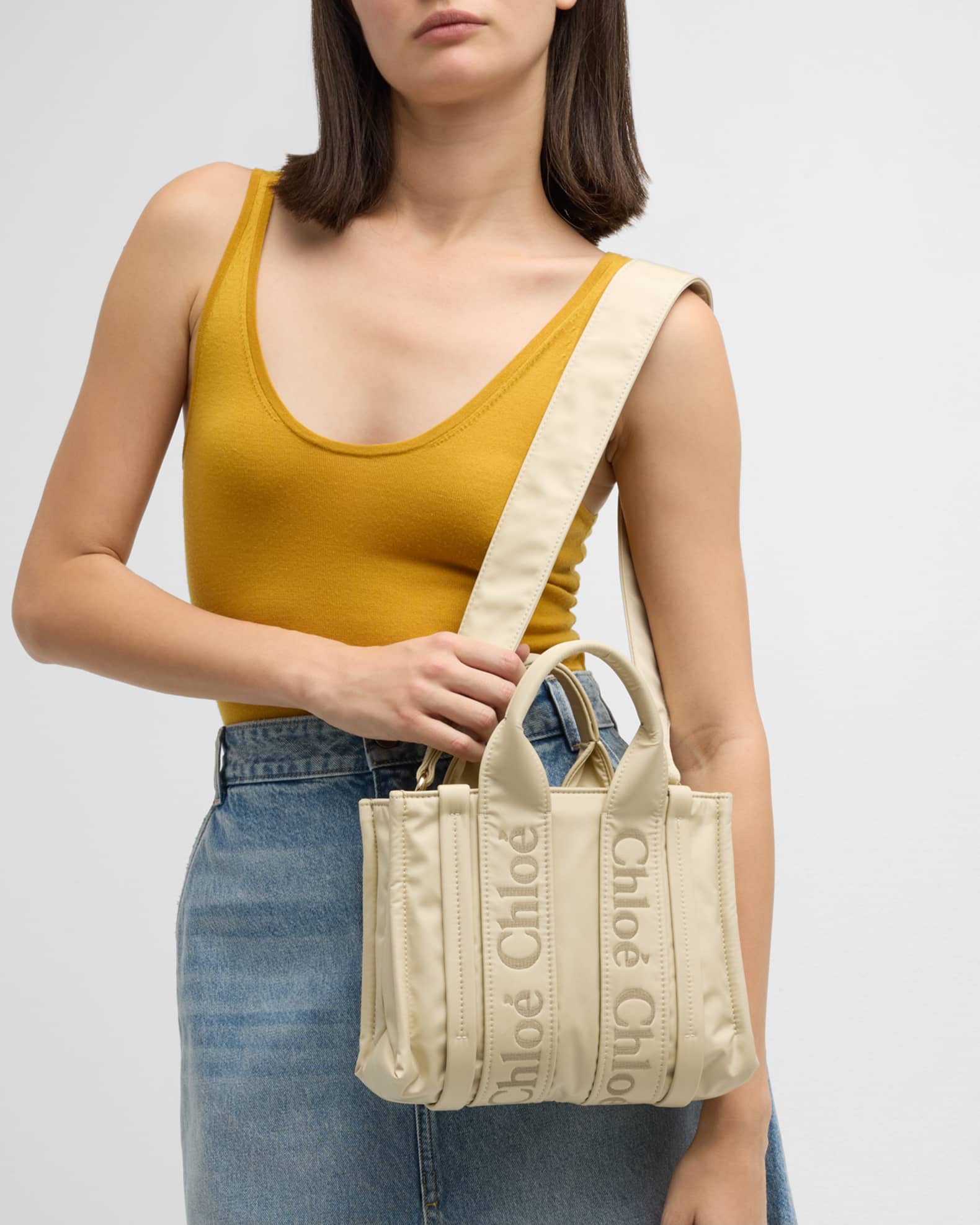 Chloé Woody Medium Nylon Tote Bag