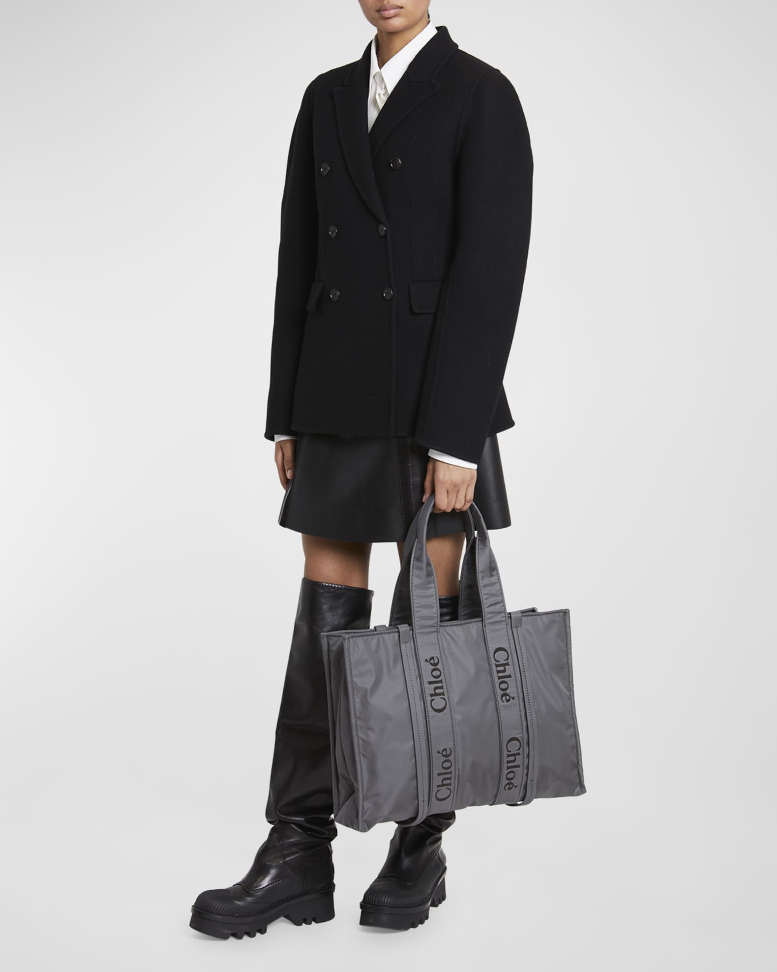 Chloe Woody Medium Tote Bag in Recycled Nylon Neiman Marcus