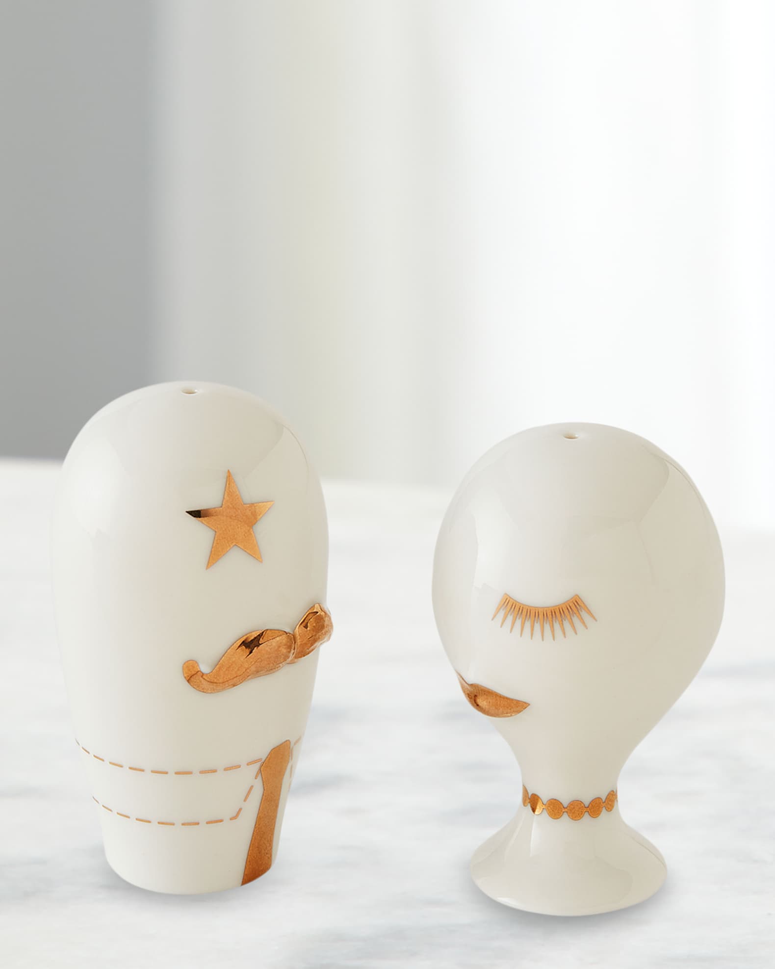 Gilded Mr. and Mrs. Muse Salt and Pepper Set 1